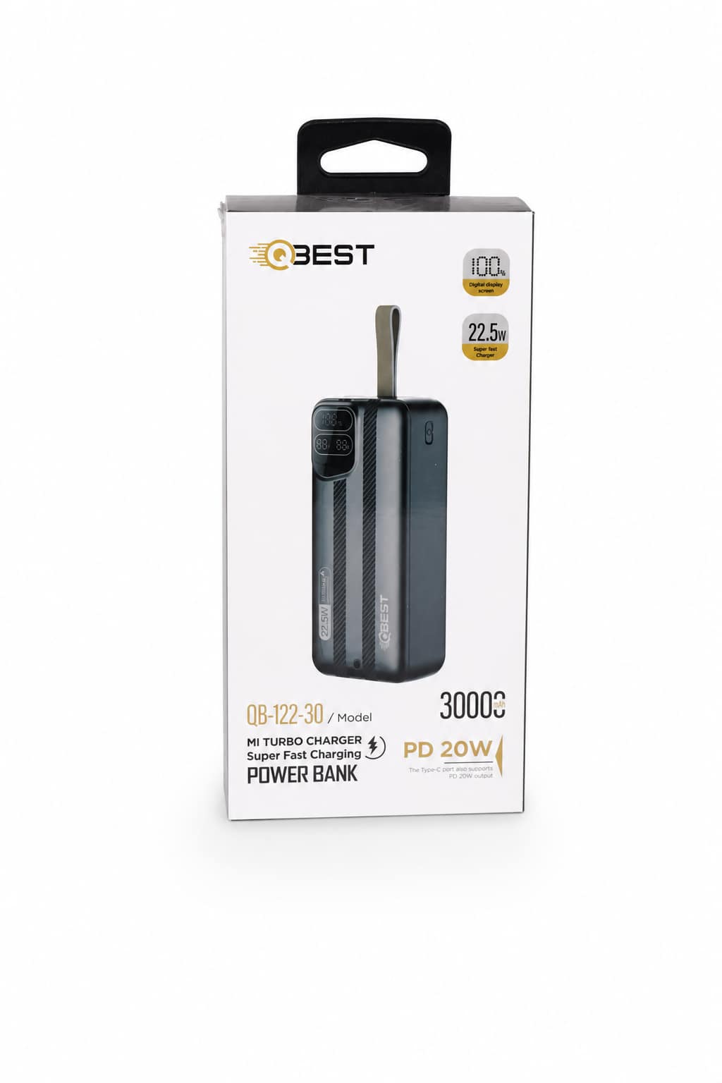 4e9f0967-7493-497e-a7bf-2c86289a0458.png باور بانك QBest سعة 30000 mAh وشحن 22.5W QB122/30 - الصورة 1