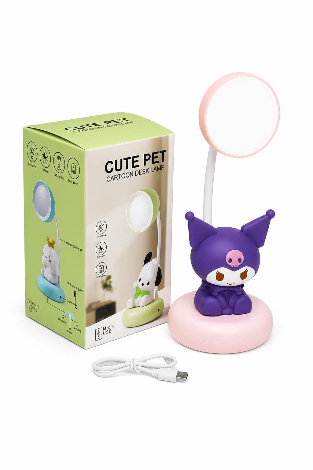 2365e434-f4a0-4e7a-9de4-759f60f7158d.jpg مصباح مكتبي كرومي قابل للشحن CUTE PET موديل 10181 - الصورة 1