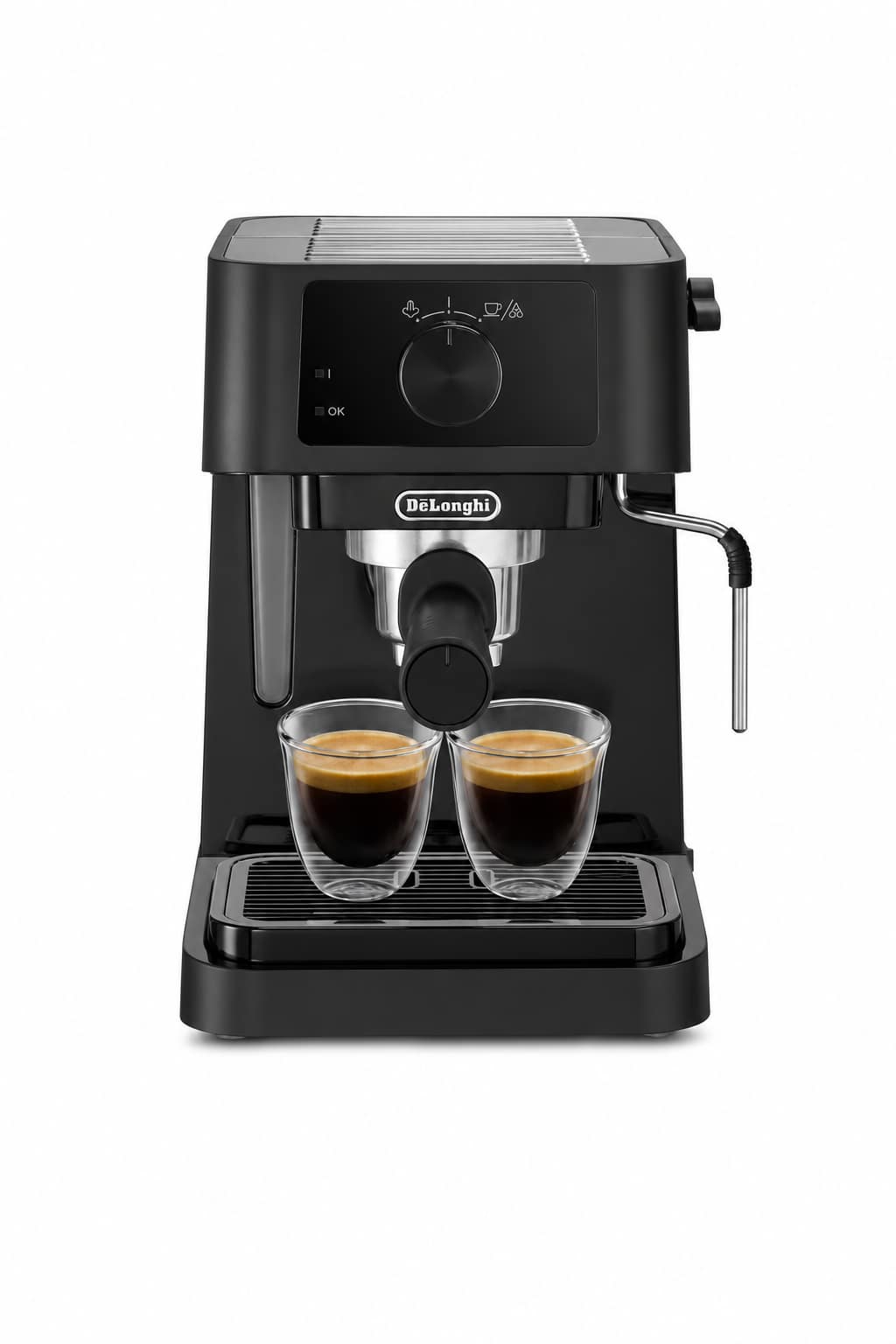 085a5f64-040e-41e3-aee9-e5fdabfd4de4.png ماكينة إسبريسو De'Longhi EC230.BK بضغط 15 بار مع رغوة حليب ستانلس ستيل - الصورة 1
