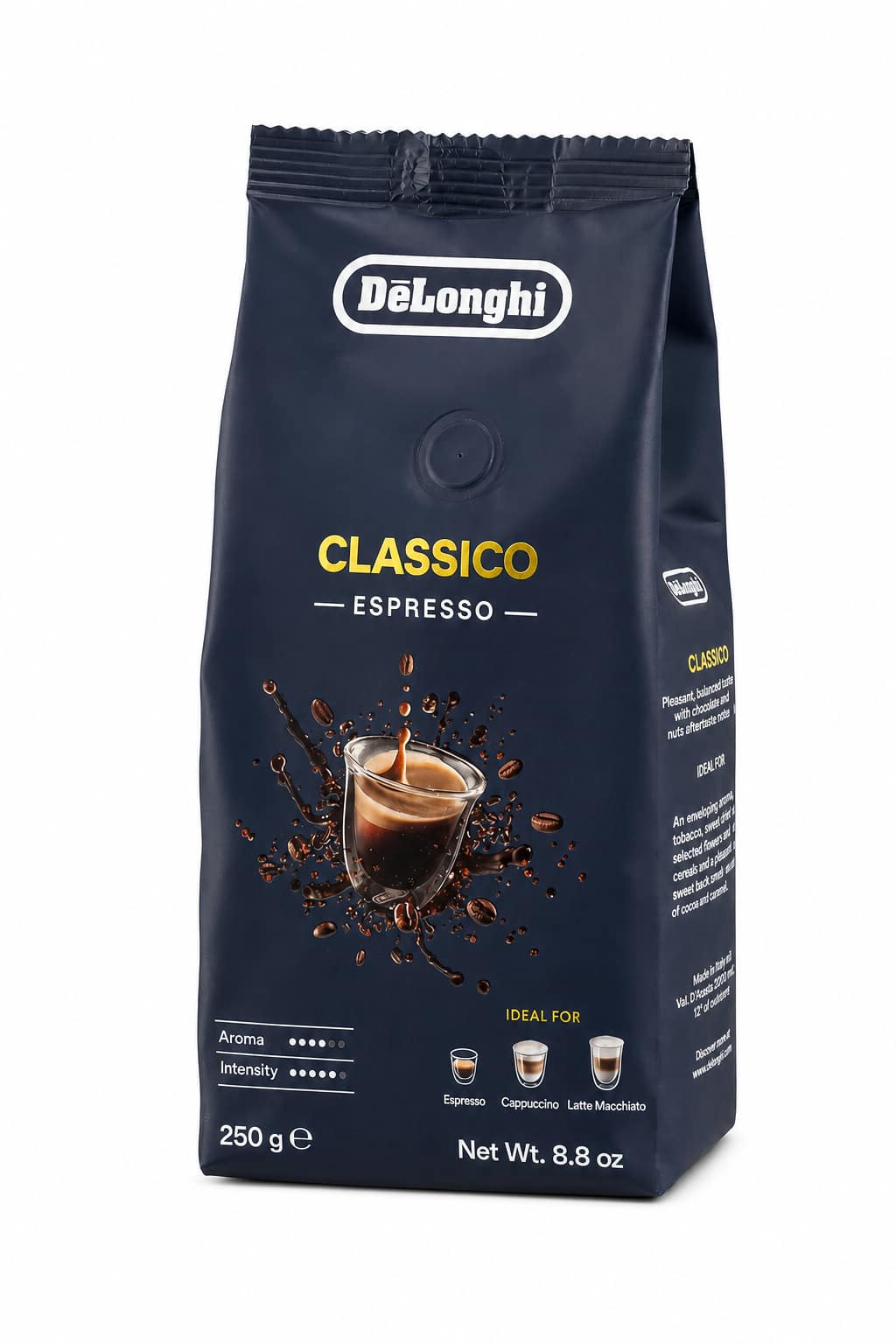 33a72b59-2cd5-492c-9427-b370ec8ce9ea.png حبوب قهوة De'Longhi Classico Espresso بنكهة الكراميل 250 g - موديل DLSC600 - الصورة 1