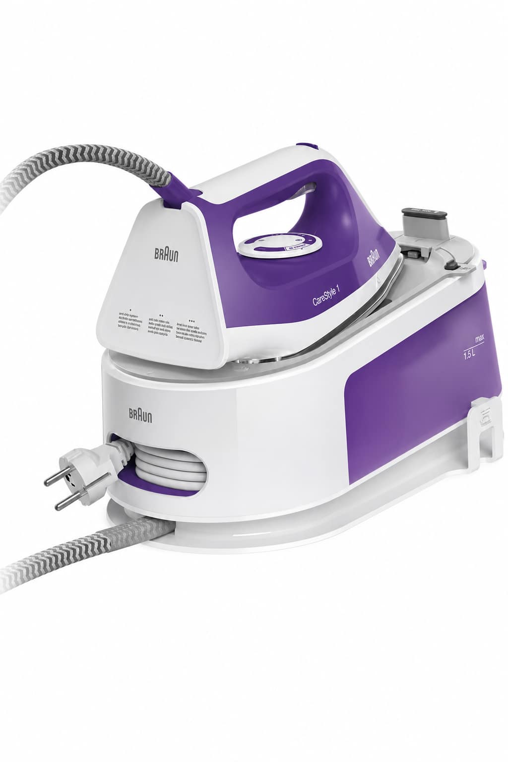 6a008050-fc2d-469c-abe2-768e809aedf7.png مكواة بخار مولدة Braun CareStyle 1 بسعة 1.5 لتر وضغط 6 بار، IS1014VI - الصورة 1
