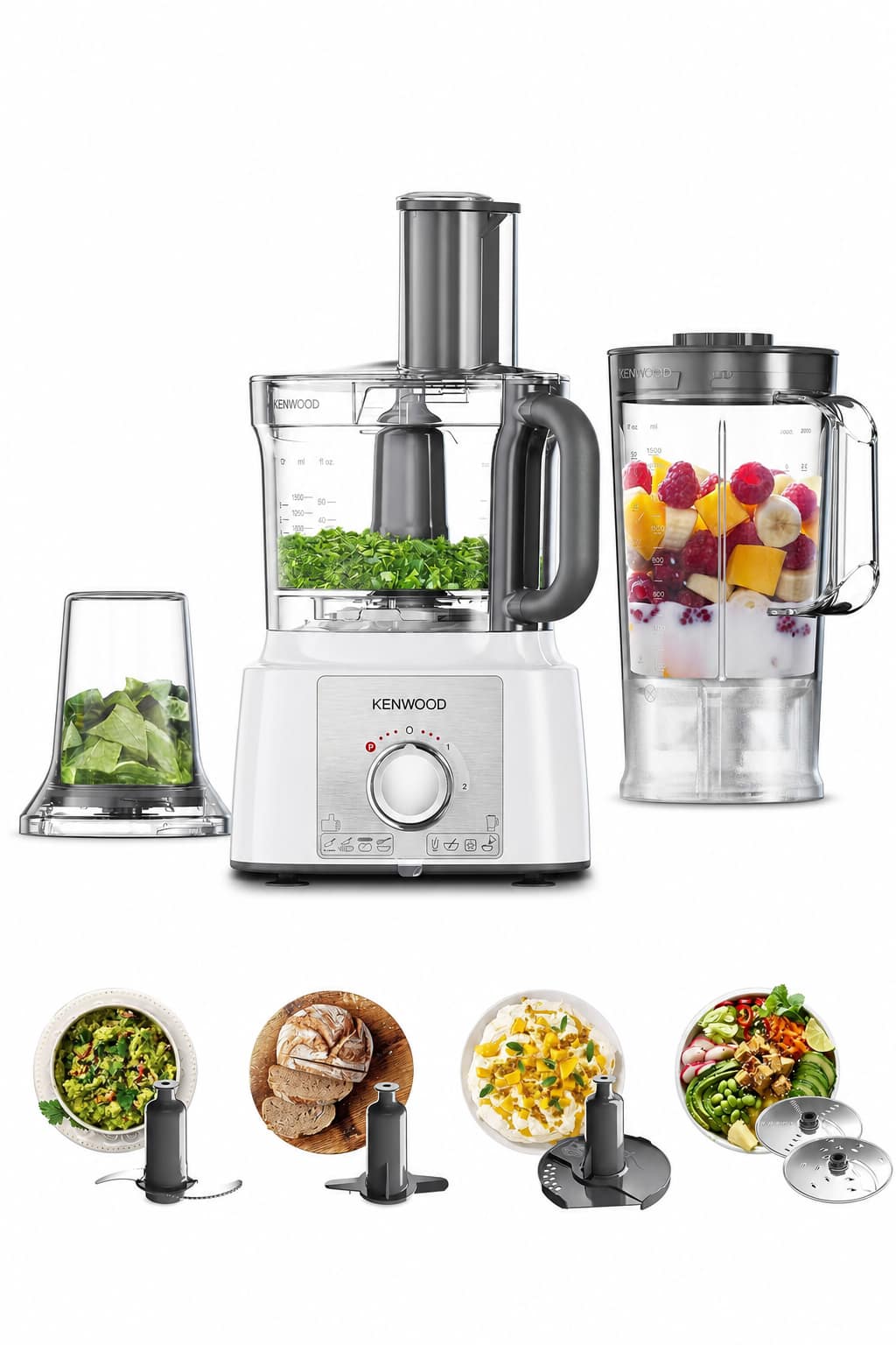 75c44c40-d368-4c0d-8660-8e93d9e1555a.png محضر طعام Kenwood متعدد الوظائف 1000 واط بسعة 3 لتر FDP65.400WH - الصورة 1