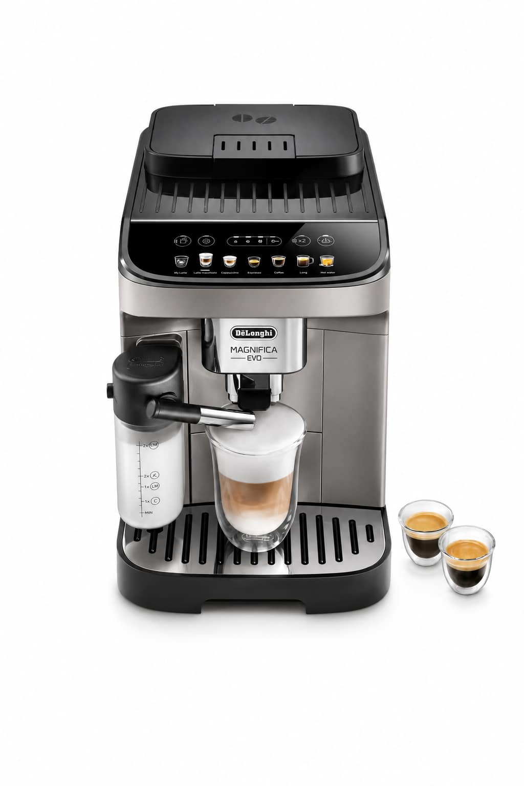 7705fd91-a57a-4627-933a-167ab52603a7.png ماكينة قهوة أوتوماتيكية De'Longhi Magnifica Evo بتقنية LatteCrema Hot موديل ECAM 290.81.TB - الصورة 1