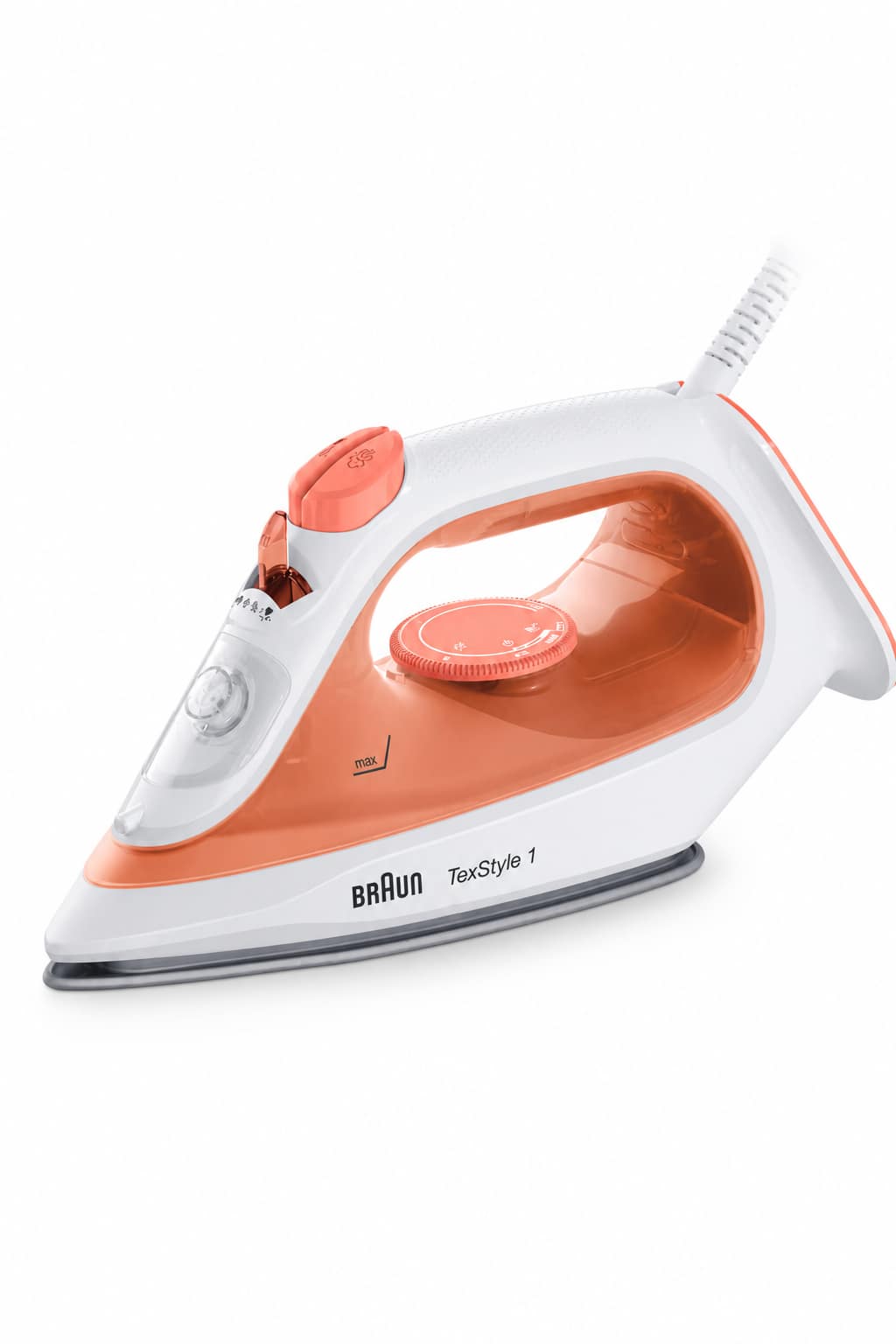 82b66fcb-b7b3-4134-a61c-bef0e42f2599.png مكواة بخار Braun TexStyle 1 SI1009OR بقدرة 1.900W وخزان 220 ml - الصورة 1