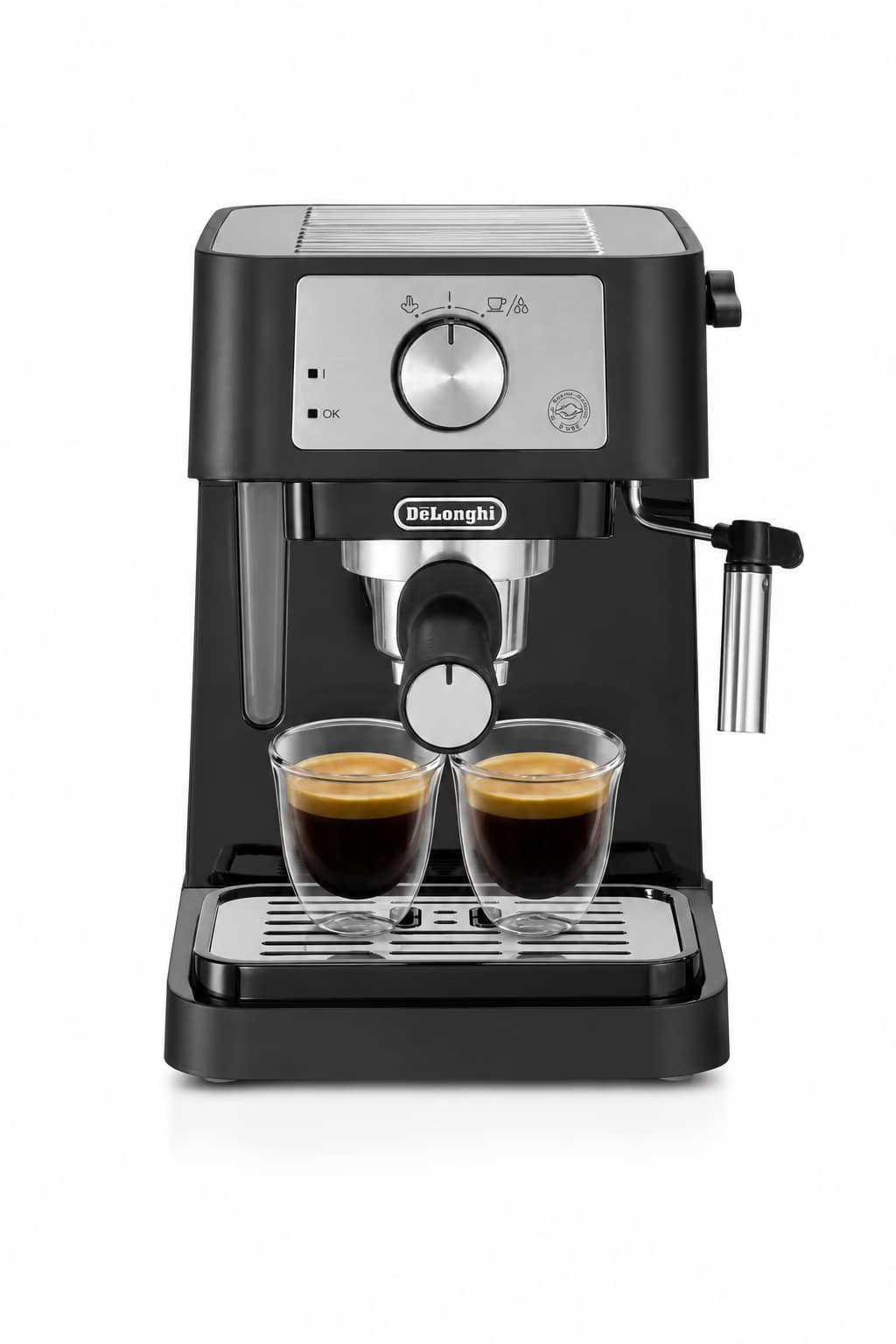8e4a6429-9306-419f-9656-80d7c8451027.png ماكينة إسبريسو De'Longhi Stilosa EC260BK بضغط 15 بار وتصميم أسود مدمج - الصورة 1