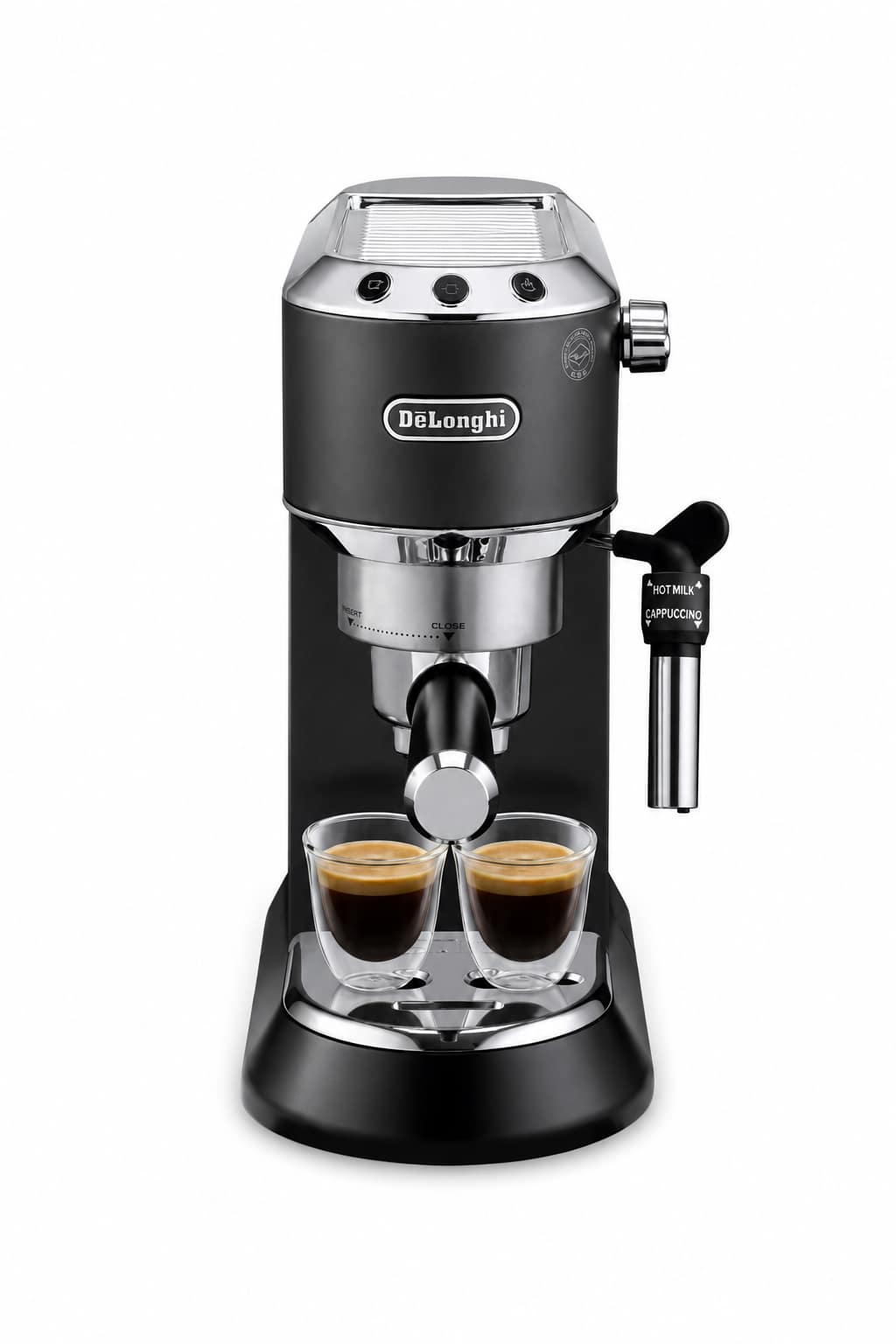 ce18d200-3cba-4320-972c-660c80a0f0b9.png ماكينة إسبريسو De'Longhi Dedica Style EC685.BK بضغط 15 بار ونظام كابتشينو قابل للتعديل - الصورة 1