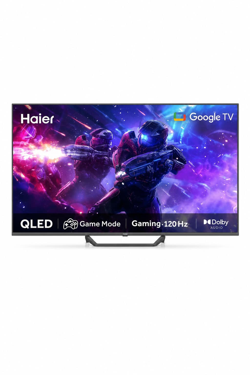 d862f6f8-8c05-4f52-a2c1-9b5bd6d1f37a.png تلفزيون Haier H65S80EUX 65 بوصة QLED 4K UHD Google TV بتقنية Quantum Dot - الصورة 1
