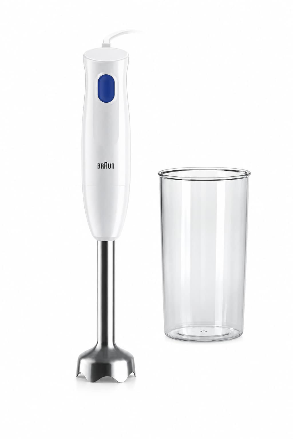 e50094ac-18ed-4217-a814-19a469bfd8ec.png خلاط يدوي Braun MultiQuick 1 بقدرة 450 واط ونظام EasyTwist، موديل MQ10.001M WH - الصورة 1