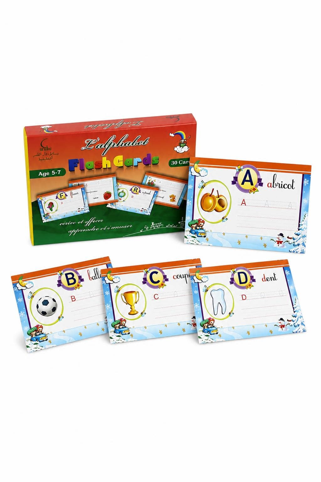 004b485d-5bad-4a0f-a6d3-26cdfef08253.jpg صندوق بطاقات اكتب وامسح للأحرف الفرنسية 30 بطاقة - موديل 616 - الصورة 1