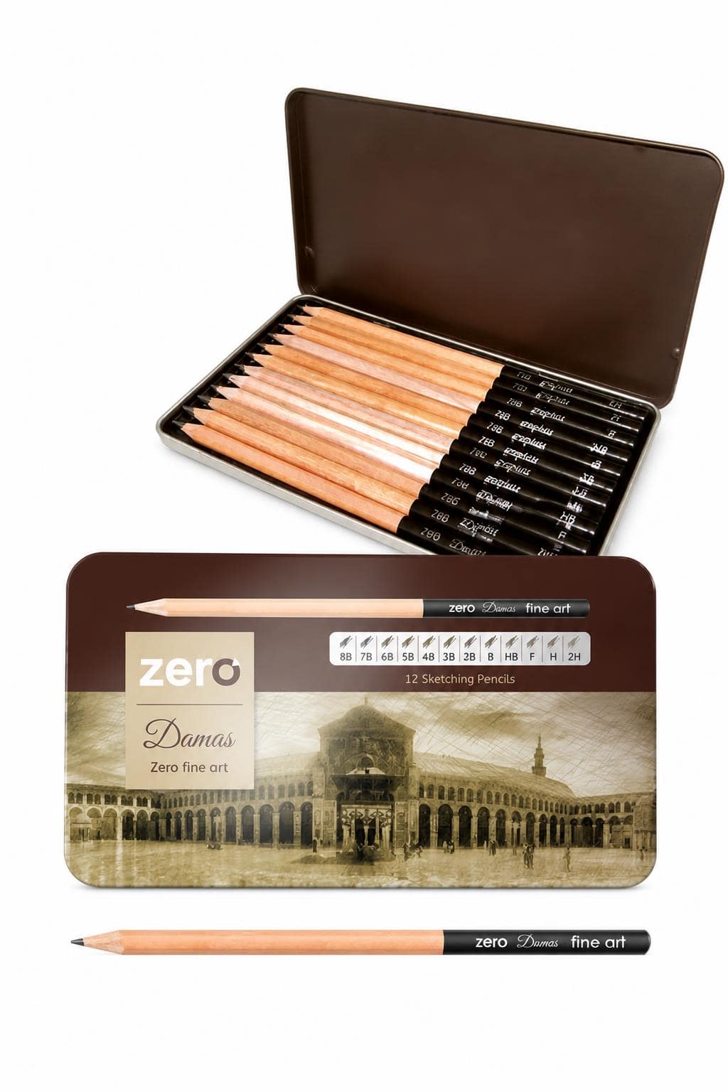 02e6c1bc-797b-42c2-b3e8-ac1c0af45e92.jpg أقلام رسم zero Damas 700 عدد 12 بعلبة معدنية - 1274 - الصورة 1