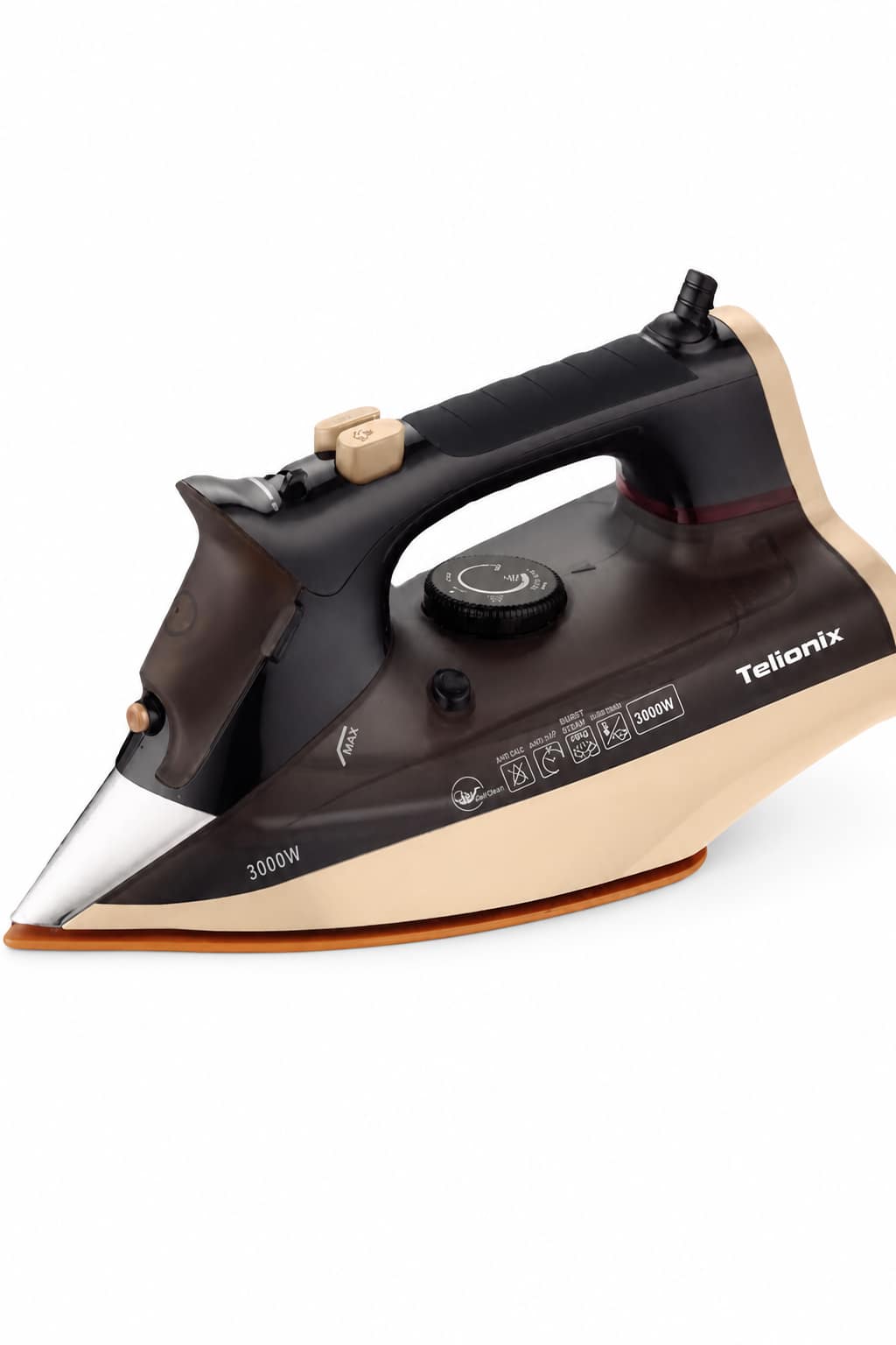 07fb012a-2946-4909-9ab8-30bf675fee41.png مكواة بخار Telionix TSI1102 بقدرة 3000 واط وقاعدة Titanium Marble - الصورة 1
