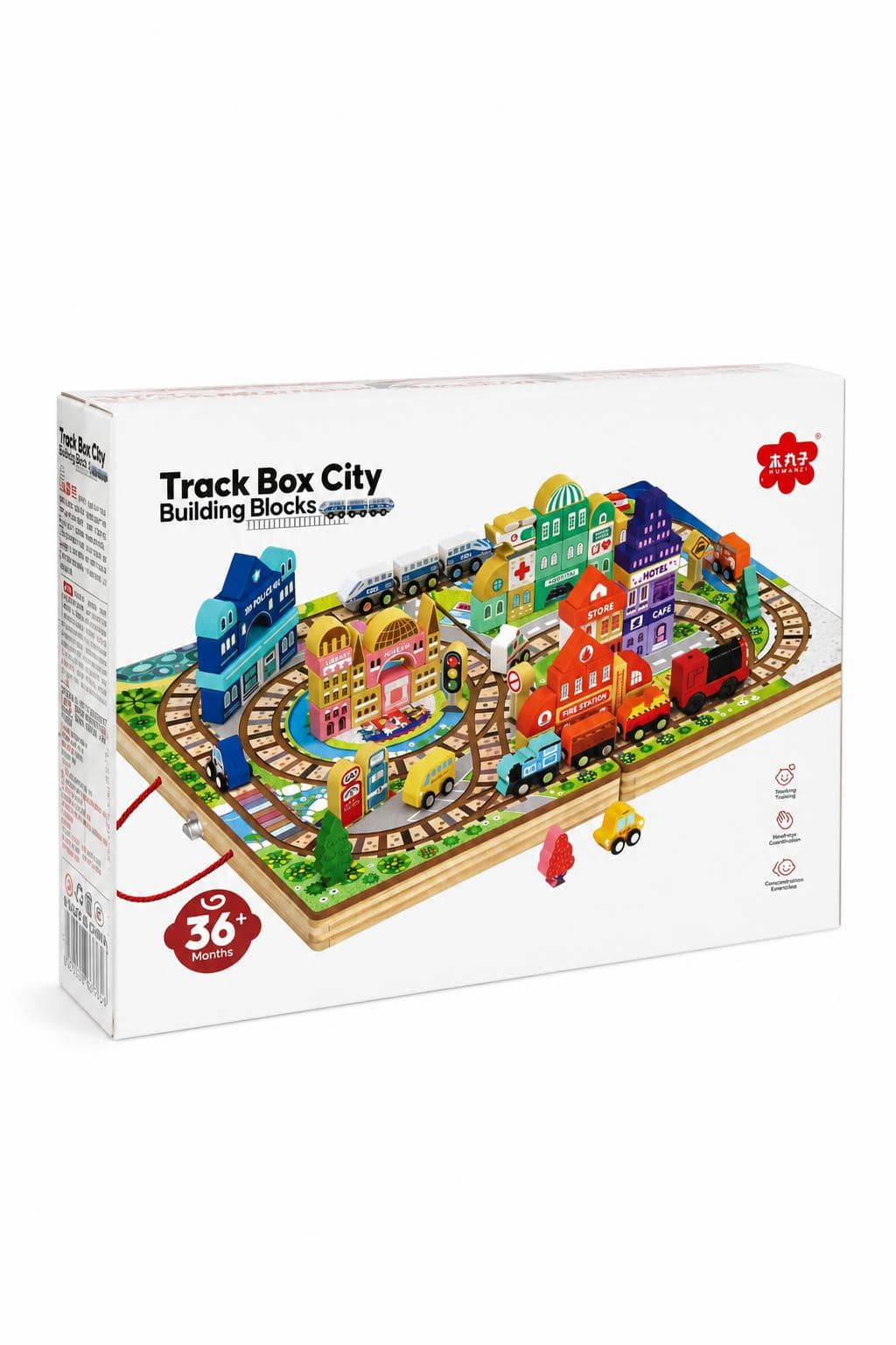 0e32f3a9-fc7c-42e1-b46c-49ed205f72f5.jpg لعبة بناء مدينة خشبية MUWANZI Track Box City - 6959125 - الصورة 1
