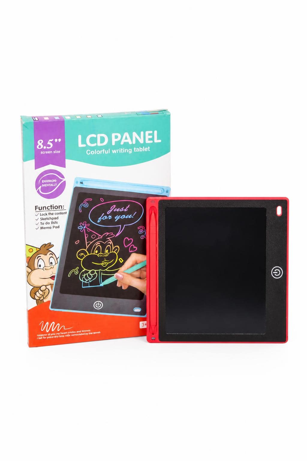 120e5525-d4a0-4b2c-ba7d-8963170c906f.jpg تابلت كتابة LCD ملون 8.5 إنش أحمر موديل 2267395 - الصورة 1