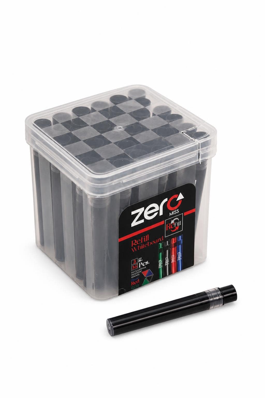 13ba9dfd-105a-49e7-bec1-0030c1b0acdc.jpg خرطوشة قلم وايت بورد زيرو 12058 - عبوة 36 قطعة - الصورة 1