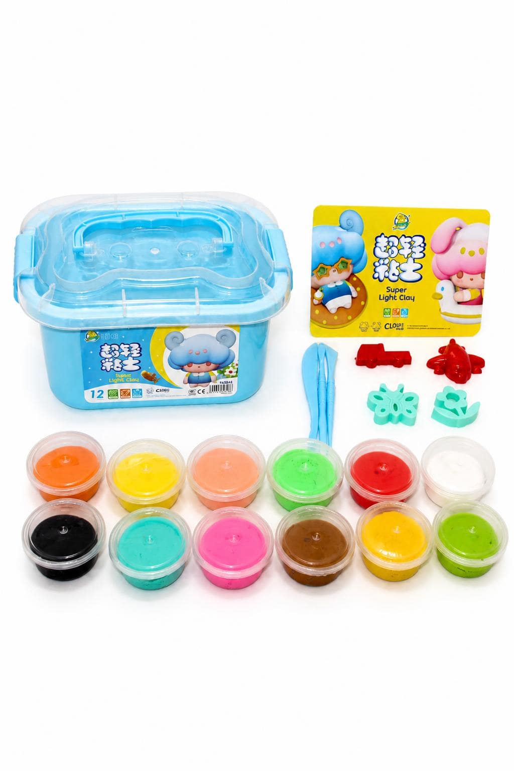 14070b75-c43f-4e92-af6a-a93993f4b22b.jpg معجون فوم Super Light Clay للأطفال 12 قطعة بعلبة تخزين 7825805 - الصورة 1