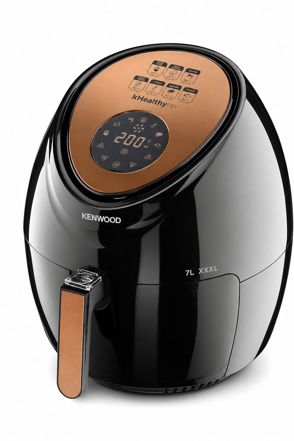 16818638-9619-4e2f-ae13-44beef480822.png قلاية هوائية رقمية Kenwood بسعة 7 لتر وقدرة 1800 واط HFP72.000BK - الصورة 1