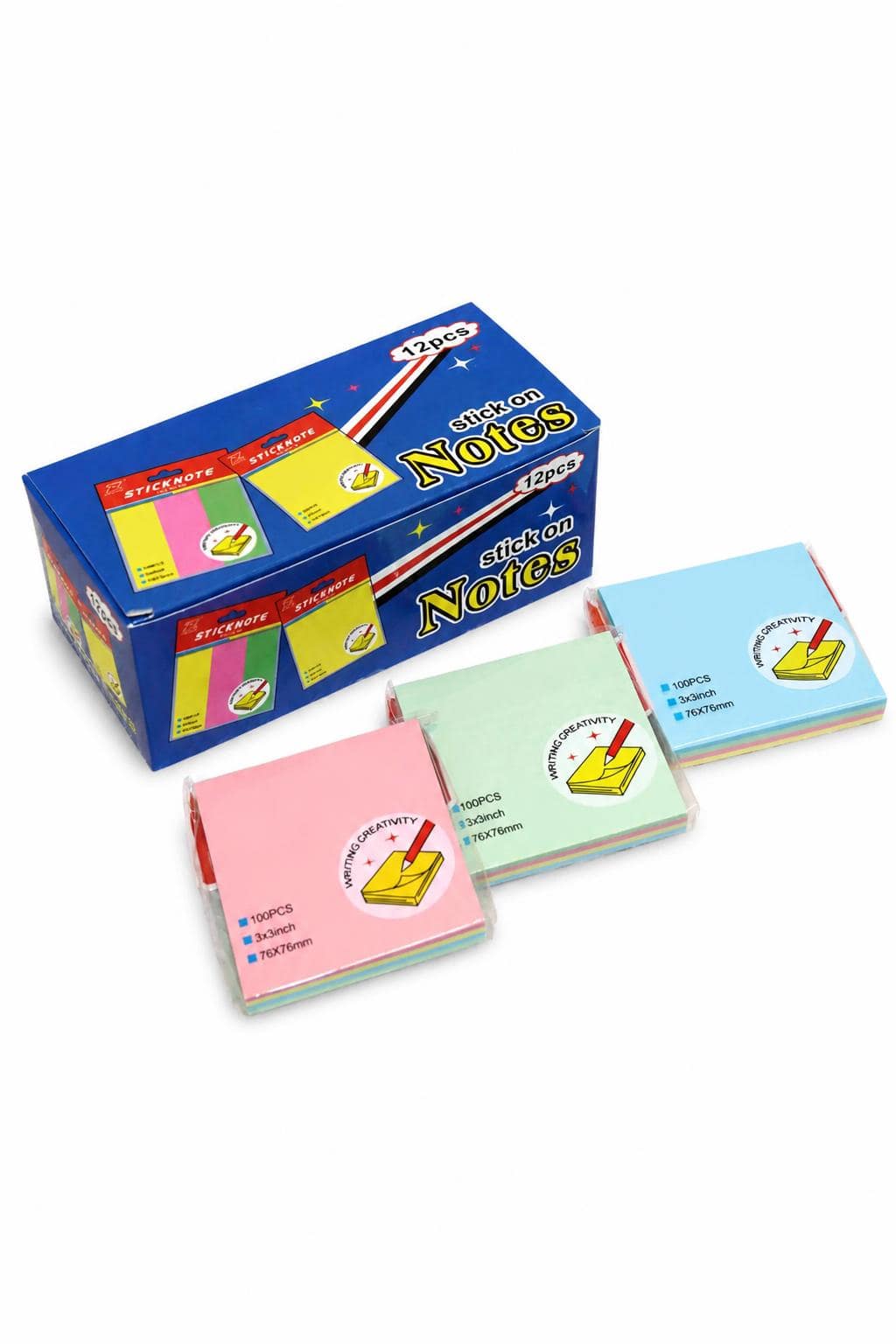 20c48d3d-1efc-450c-ac01-bd06a081807f.jpg ورق ملاحظات لاصق مربعات 12 قطعة 3x3 إنش - موديل 12479 - الصورة 1