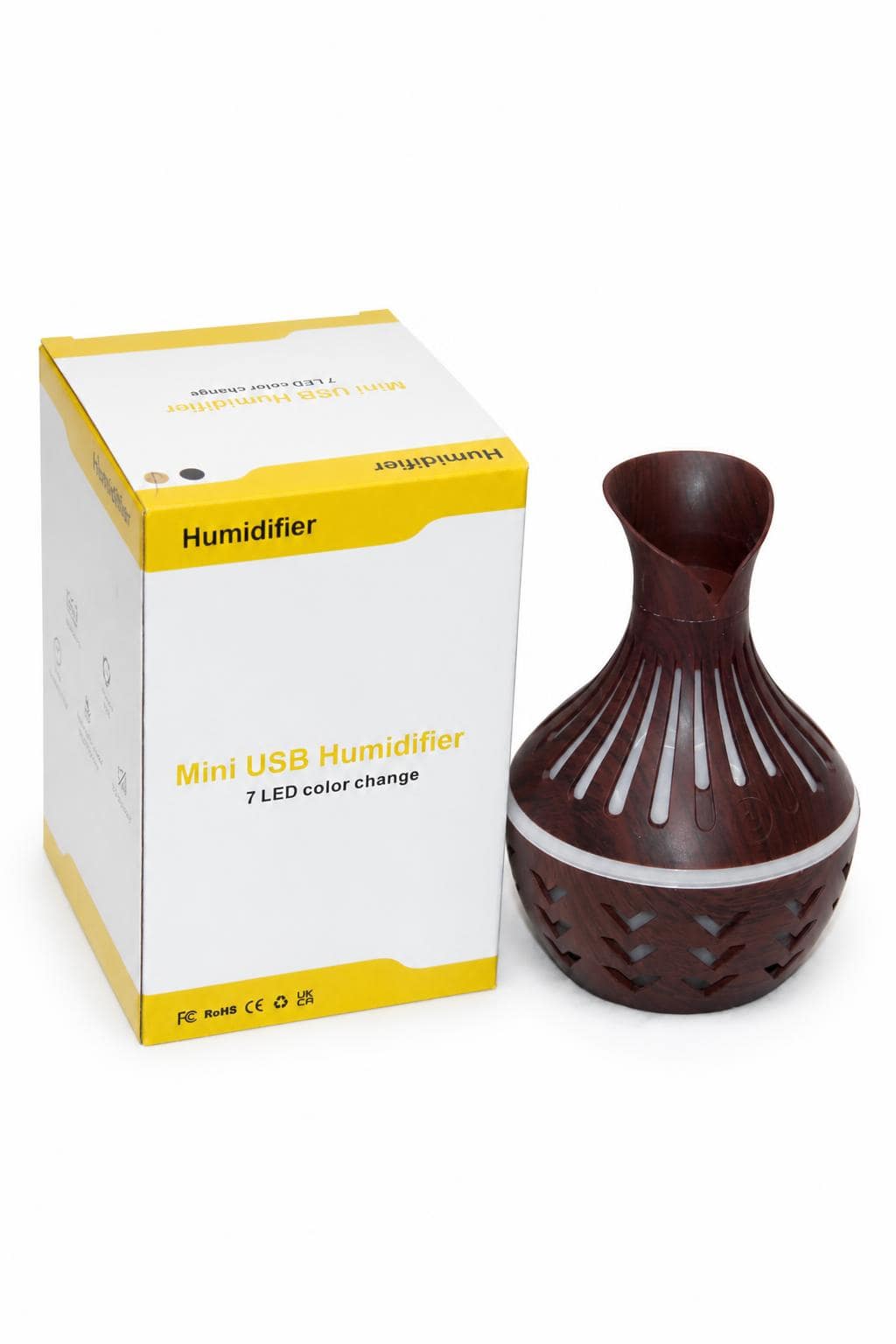 28ce6792-7ea4-40d0-8ff1-729d36c5f5dc.jpg مبخرة عطرية USB بشكل فازة بلون خشبي - موديل 8174104 - الصورة 1