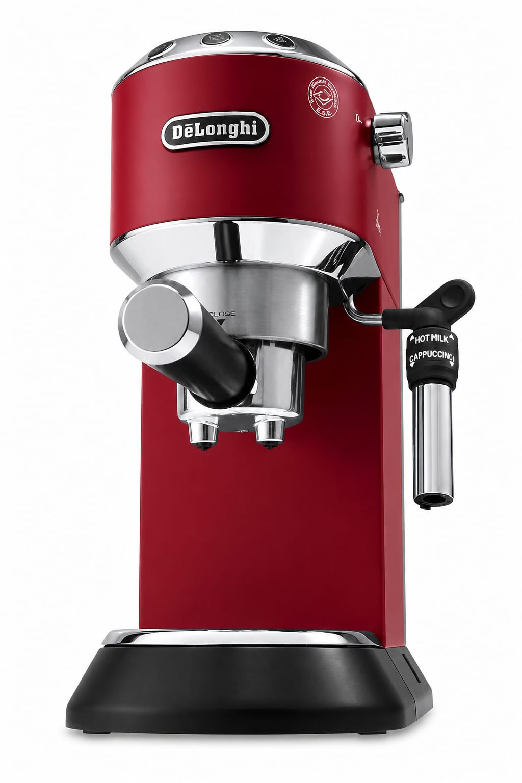2b08bef8-5238-4f2c-8930-4eb4449bd2fe.png ماكينة إسبريسو بمضخة De'Longhi Dedica Style EC685.R بضغط 15 بار لون أحمر - الصورة 1