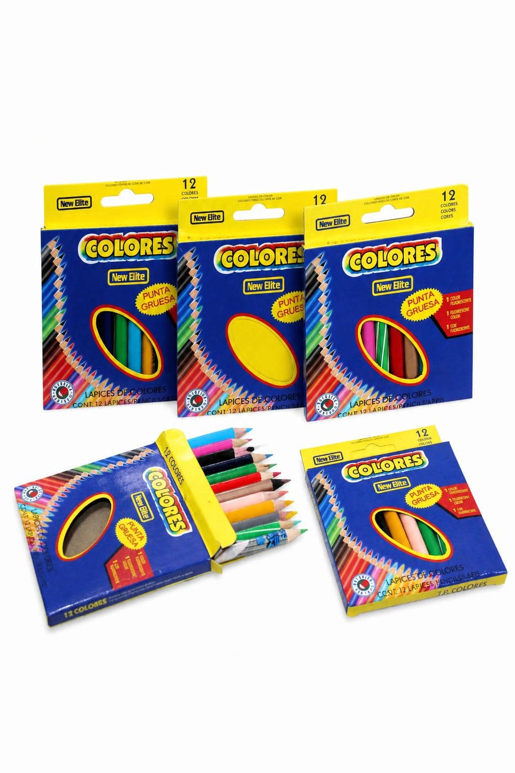 2d46b9d5-4463-473f-b7ea-5bb5a76494be.jpg ألوان خشب New Elite COLORES 12 لون قصيرة برأس سميك - 8782 - الصورة 1