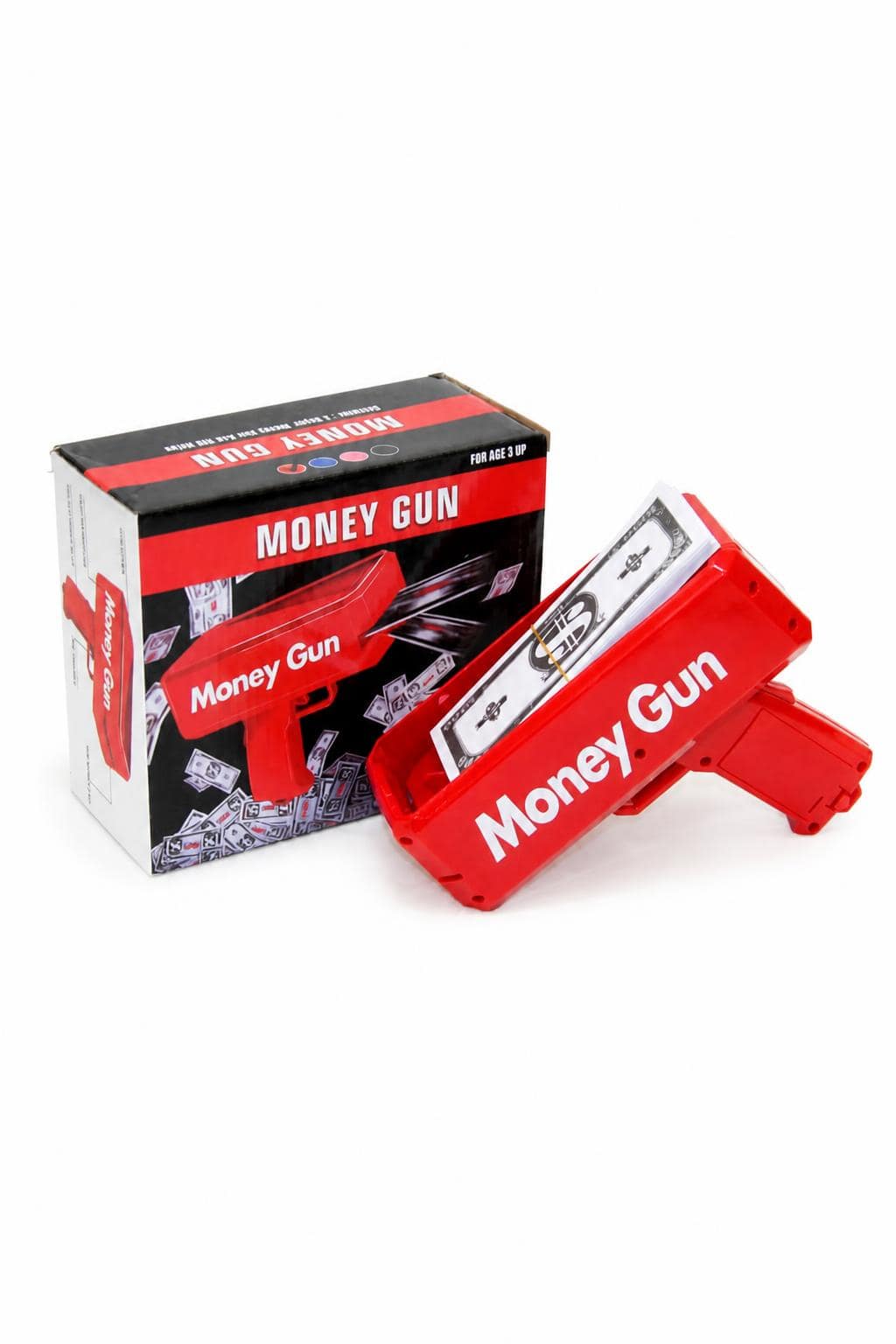 3029cbf9-ce3c-488d-9a27-cee6a0cc72fa.jpg فرد رشاش نقود للأطفال Money Gun أحمر - موديل 15578 - الصورة 1