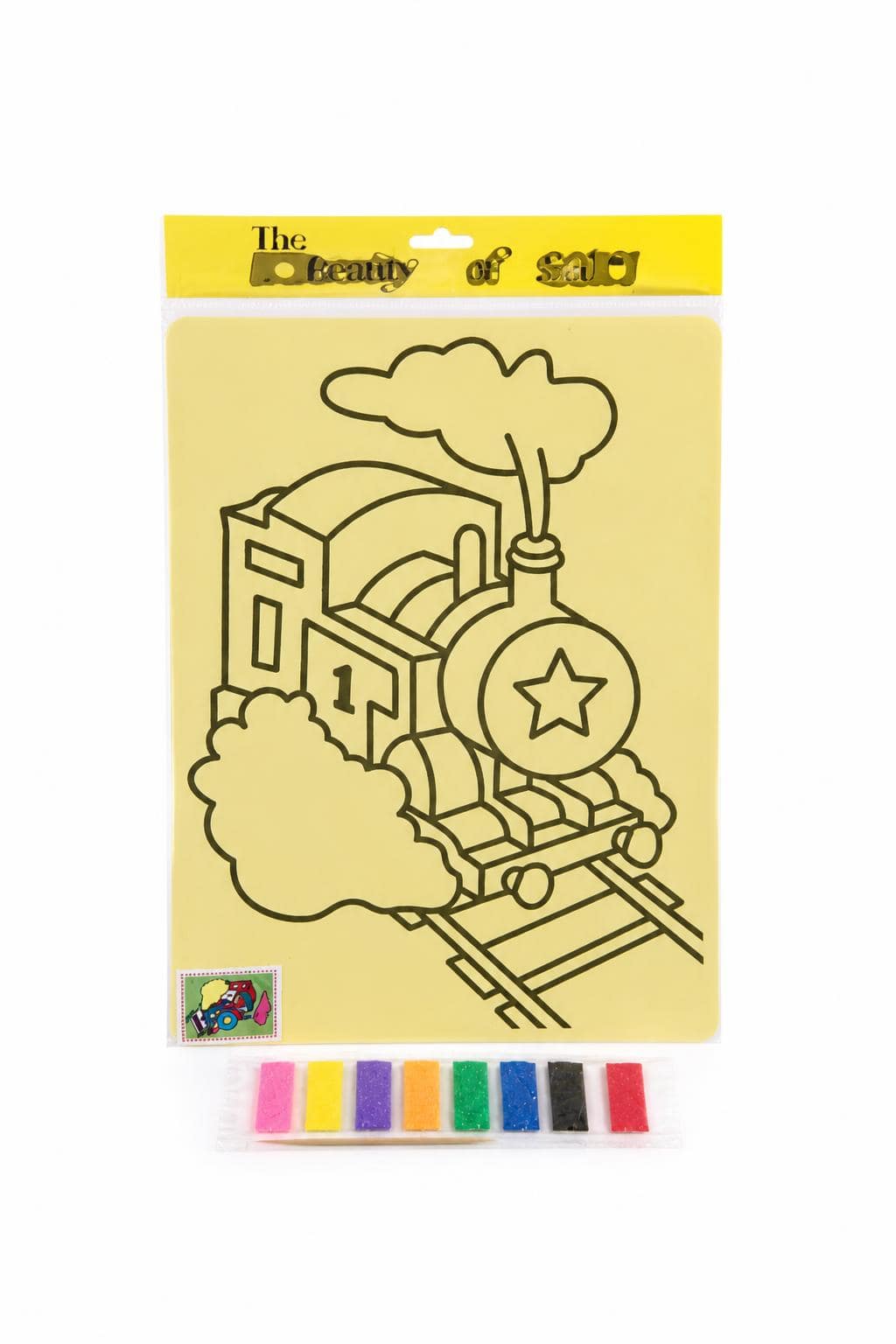 30bbd677-5b77-4159-92e7-87eb549e3d7a.jpg لوحة تلوين بالرمل A4 برسمة قطار - موديل 6777997 - الصورة 1