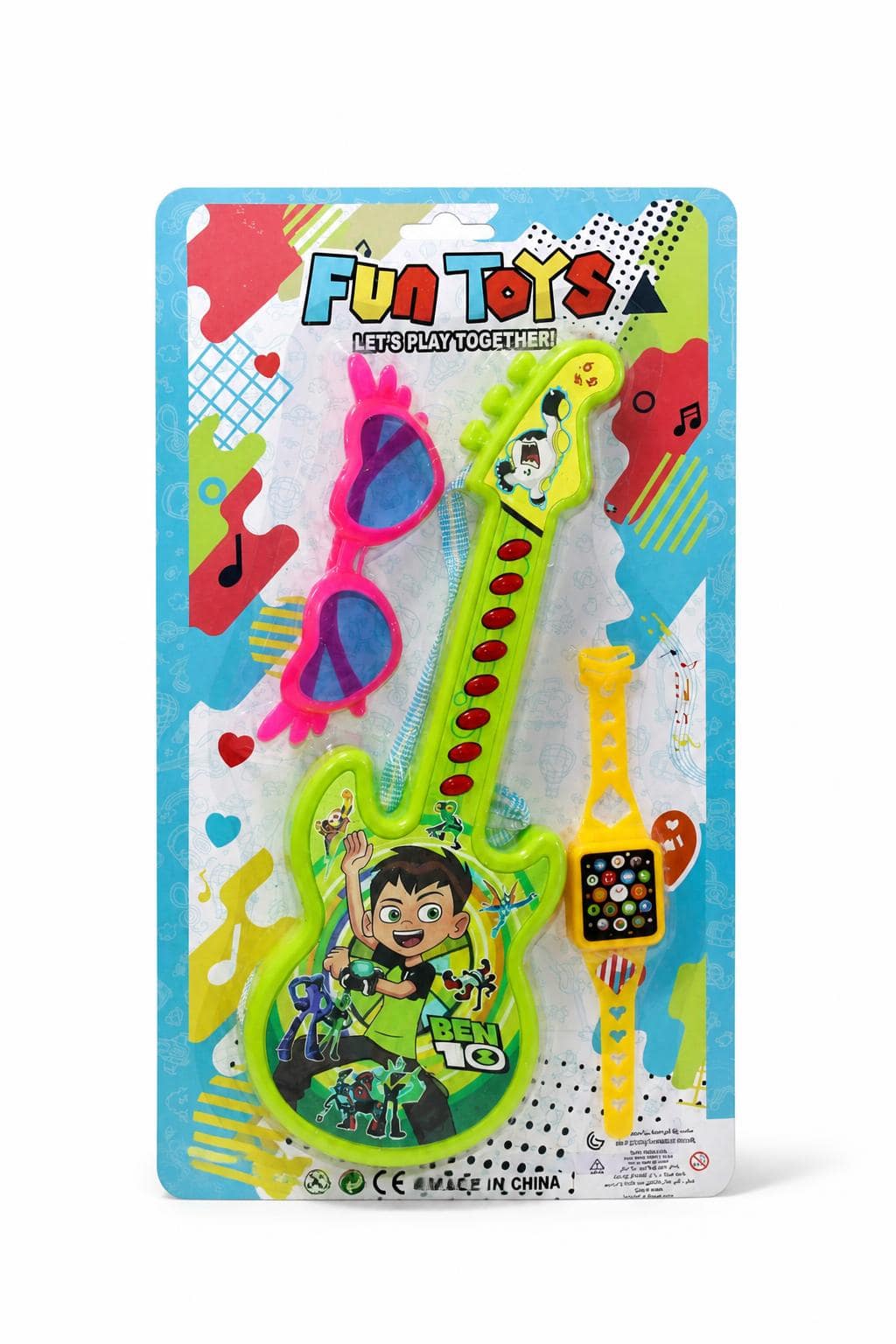 3286e807-720b-4ba6-90f3-281470d75484.jpg لعبة كيتار Fun Toys بتصميم Ben 10 مع ساعة ونظارات - 9913 - الصورة 1