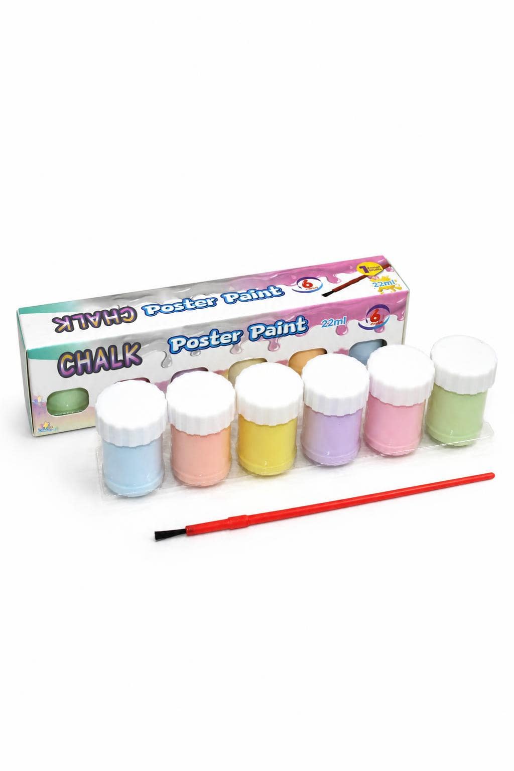 35b2b1f9-54e8-4efe-8574-9d619b354469.jpg مجموعة ألوان بوستر CHALK 6 ألوان 22ml مع فرشاة - موديل 7324 - الصورة 1
