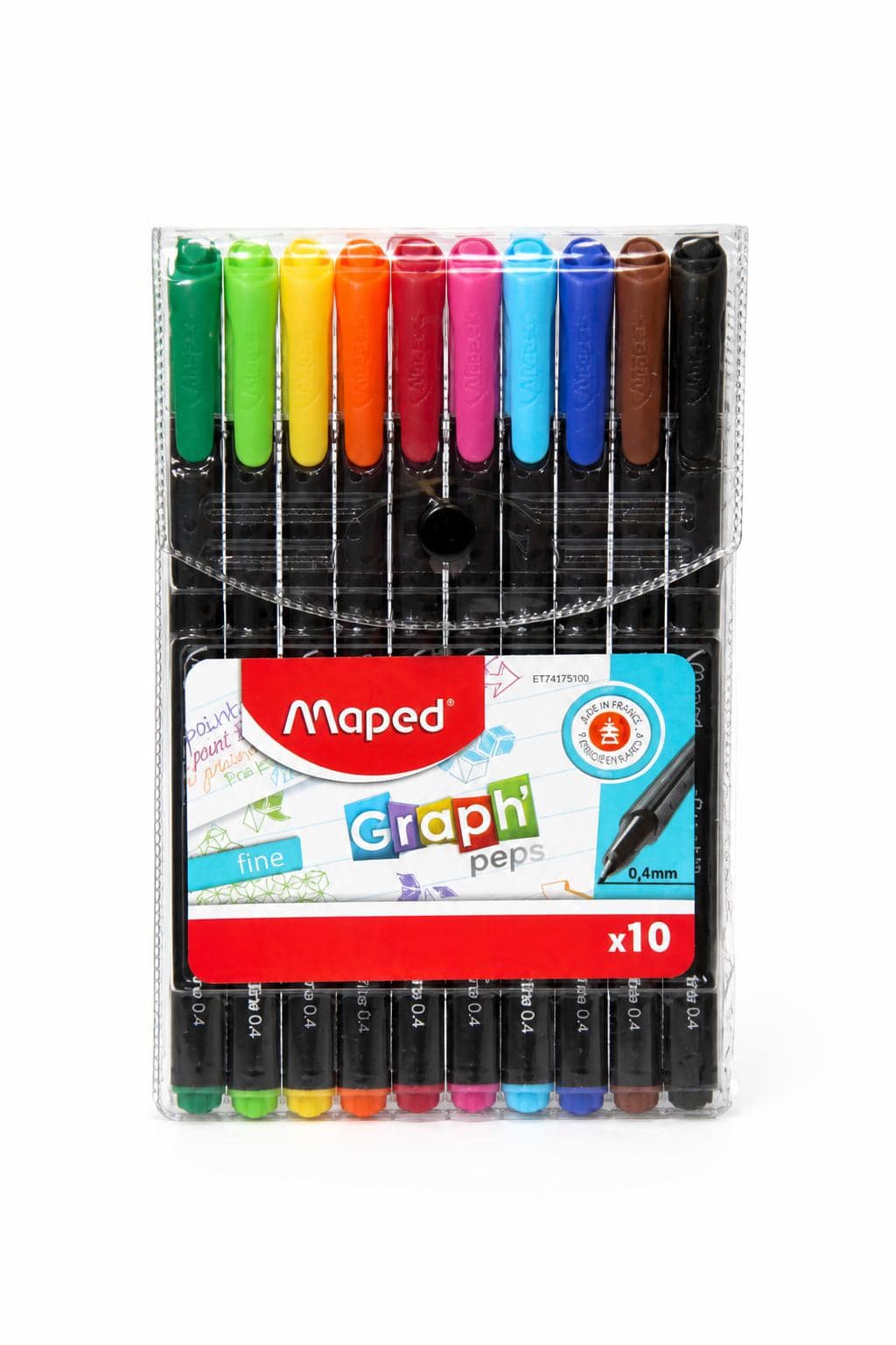 38eb97dd-438e-4326-bd9e-44ddf2c522cf.jpg طقم أقلام تلوين Maped Graph peps fine 10 ألوان 0.4 mm - 4181946 - الصورة 1