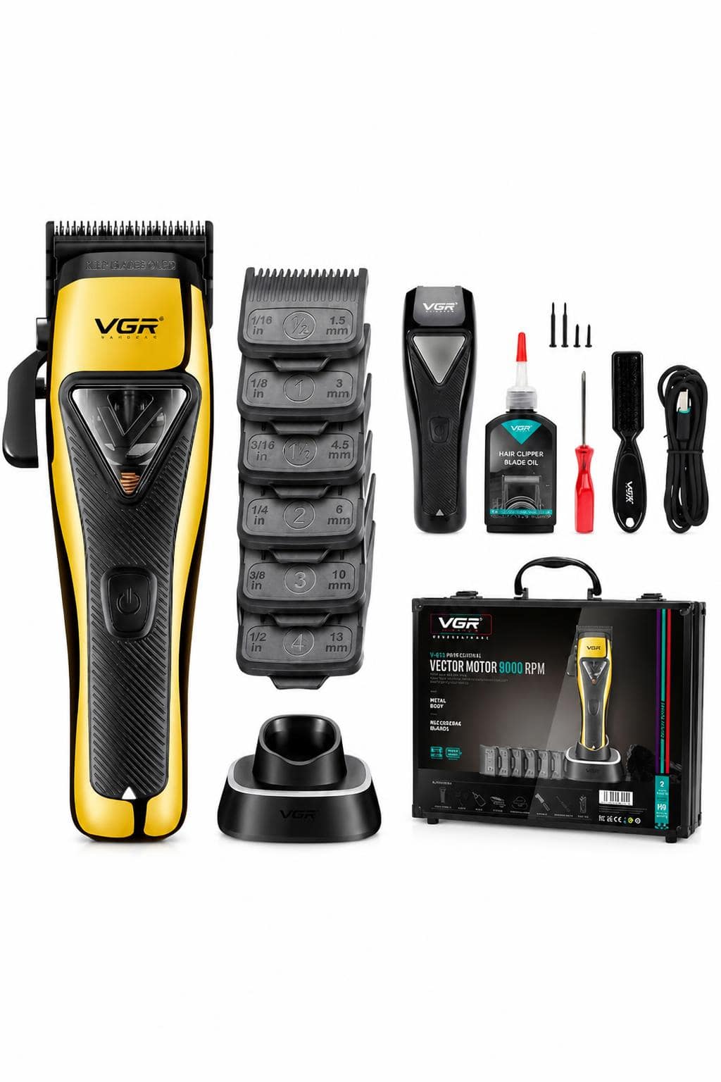 396867a8-59d2-4260-9548-32b75a6dba7c-1.jpg ماكينة حلاقة VGR 015 لاسلكية بمحرك 9000 RPM - الصورة 1