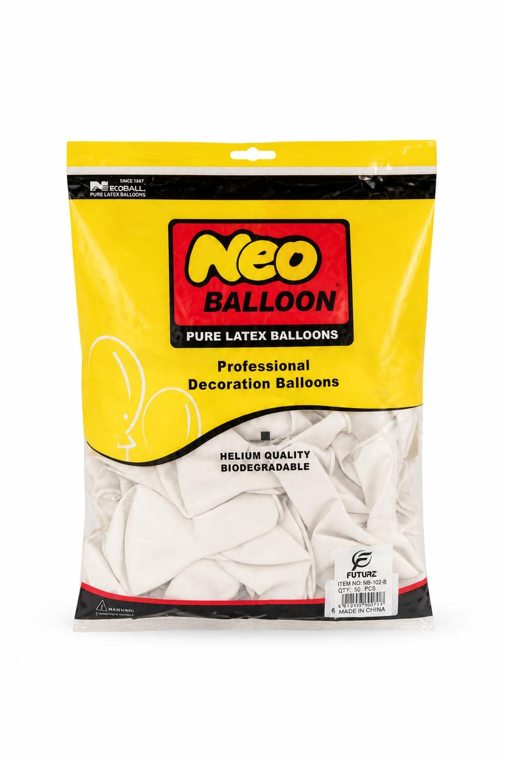3de3524f-c33a-488f-be86-8e22b1f8e4e4.jpg بالونات Neo Balloon لاتكس أبيض للزينة 50 قطعة - 5841859 - الصورة 1