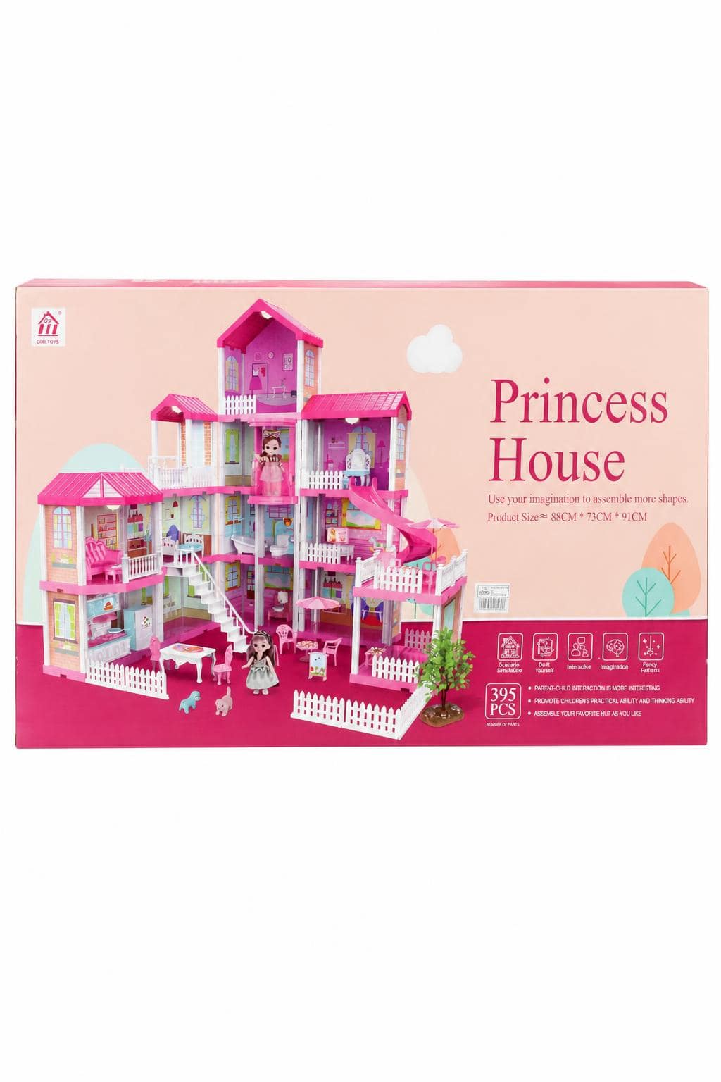 3ed375ae-e48d-4bfb-a3b7-c403ea38cb64.jpg قصر دمى QIXI TOYS Princess House 395 قطعة موديل 1083014 - الصورة 1