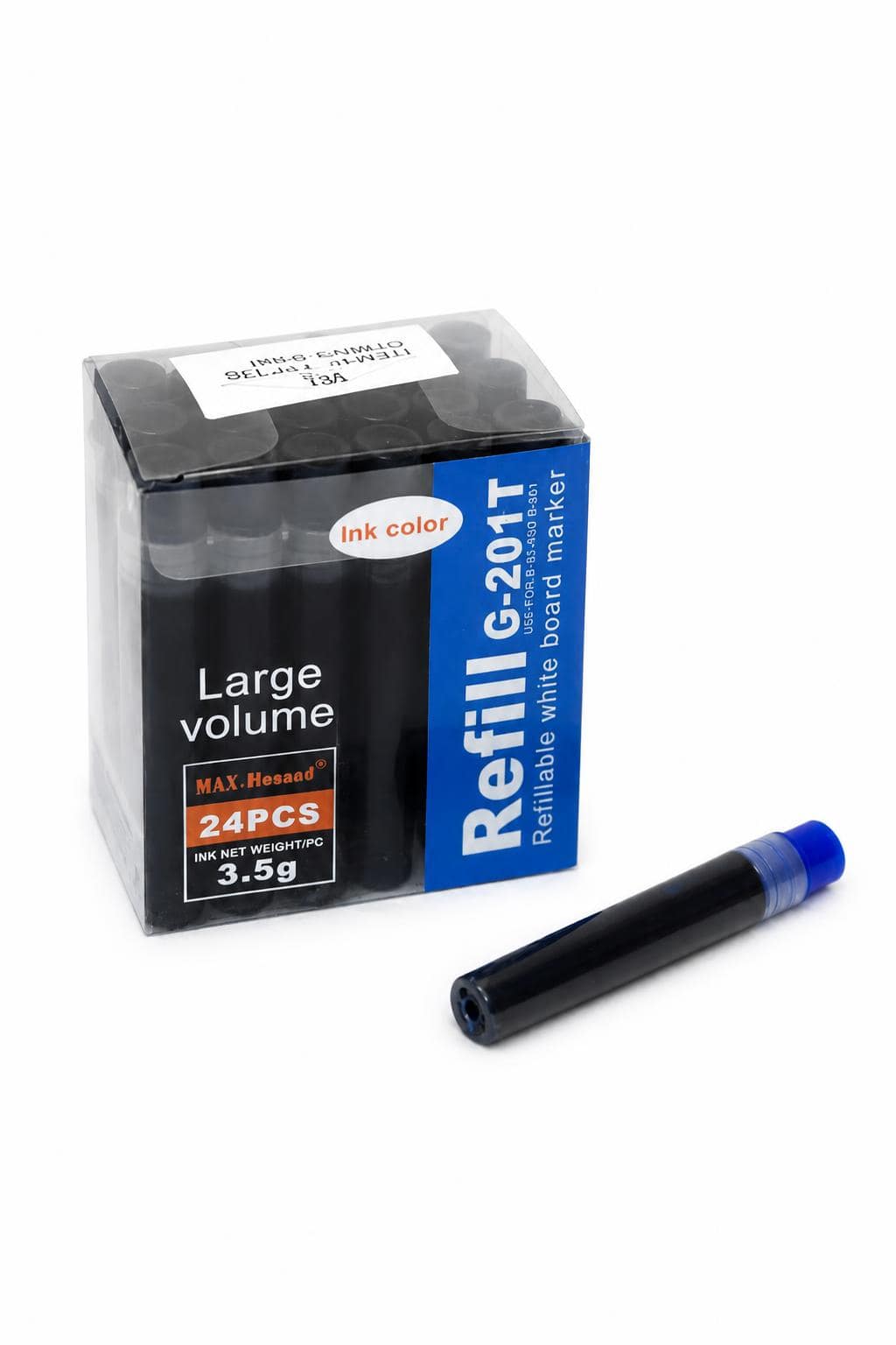 599549af-0fac-4c87-a057-e8ad806741f7.jpg خرطوشة قلم وايت بورد زرقاء Refill G-201T - موديل 15484 - الصورة 1