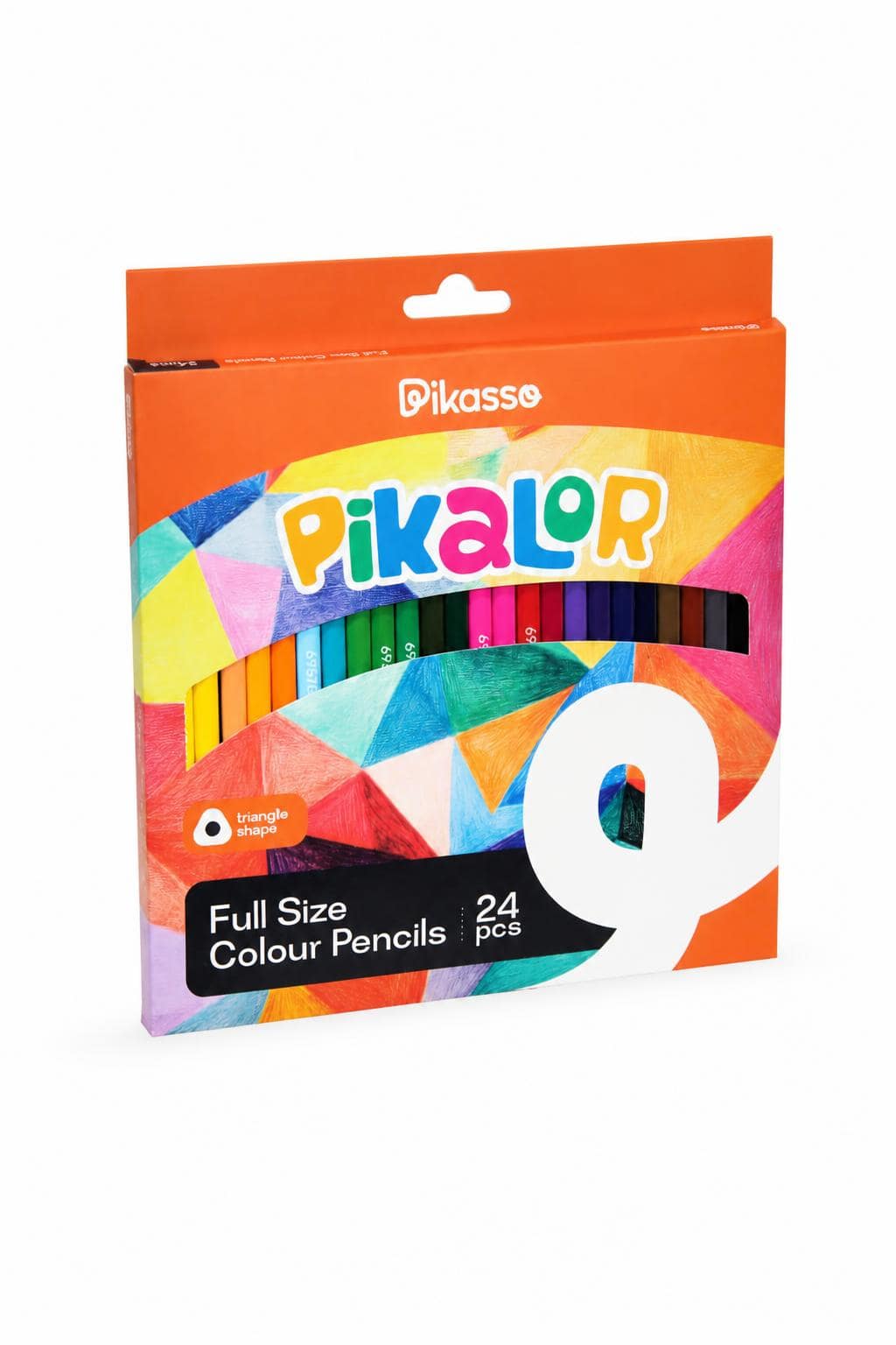 5a3fdf44-1e51-4e54-8296-3766020e5e42.jpg علبة ألوان خشب Pikasso Pikalor مثلثة كاملة الحجم 24 لون - الصورة 1