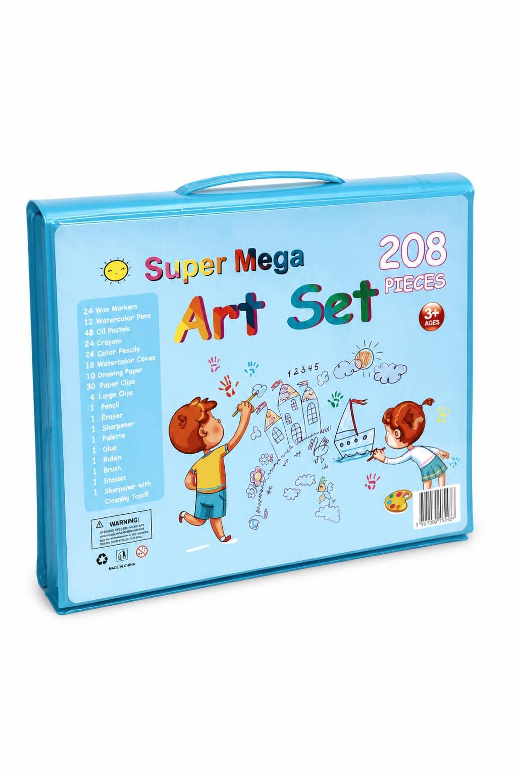 5b977dff-23eb-4062-8479-ad5149c584f8.jpg حقيبة ألوان 208 قطعة مع مرسم - موديل 1982717 - الصورة 1