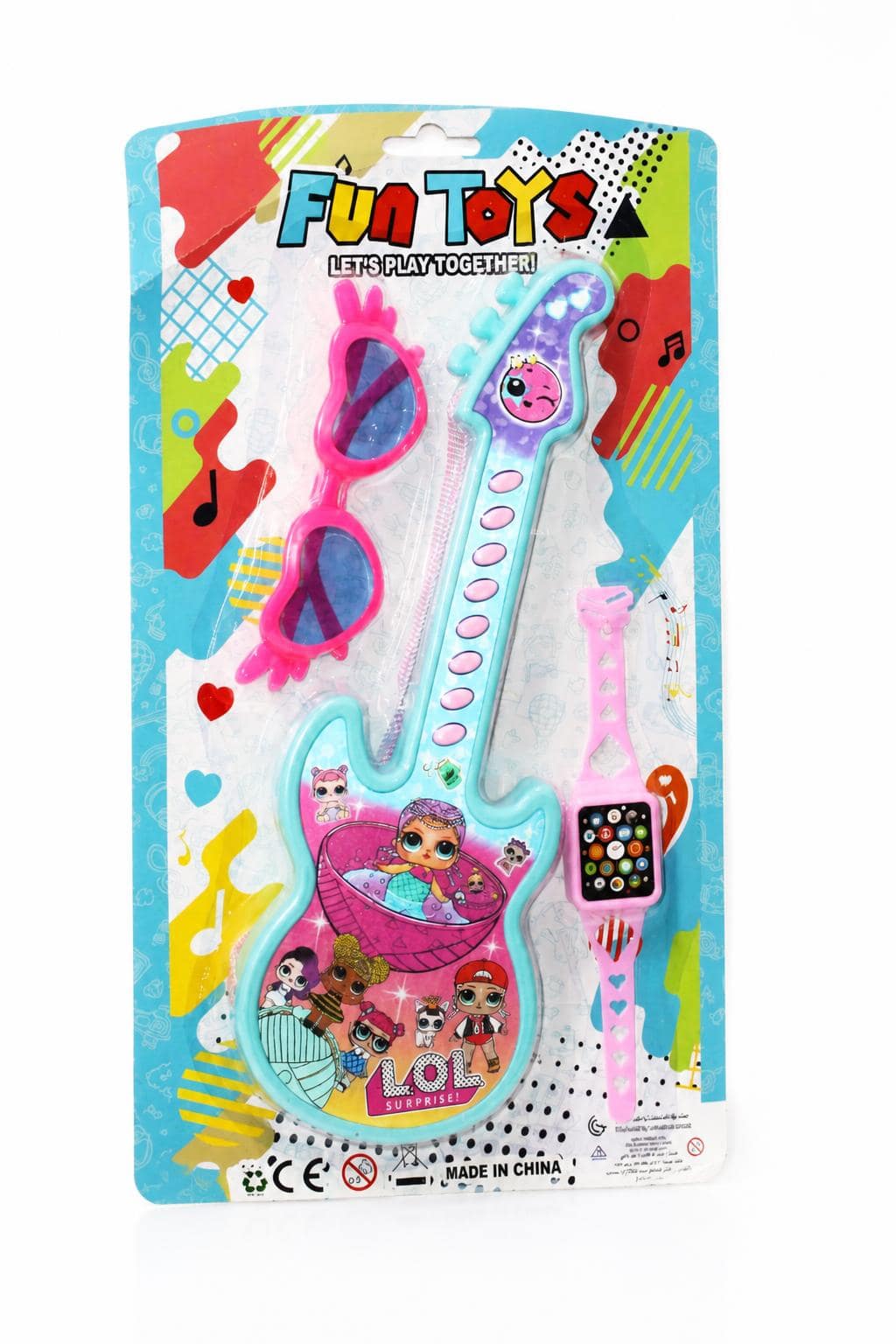 601cb8c4-4e71-4c1e-a2c1-fd4b7ea4e7b7.jpg لعبة غيتار موسيقي Fun Toys مع ساعة ونظارات موديل 9911 - الصورة 1