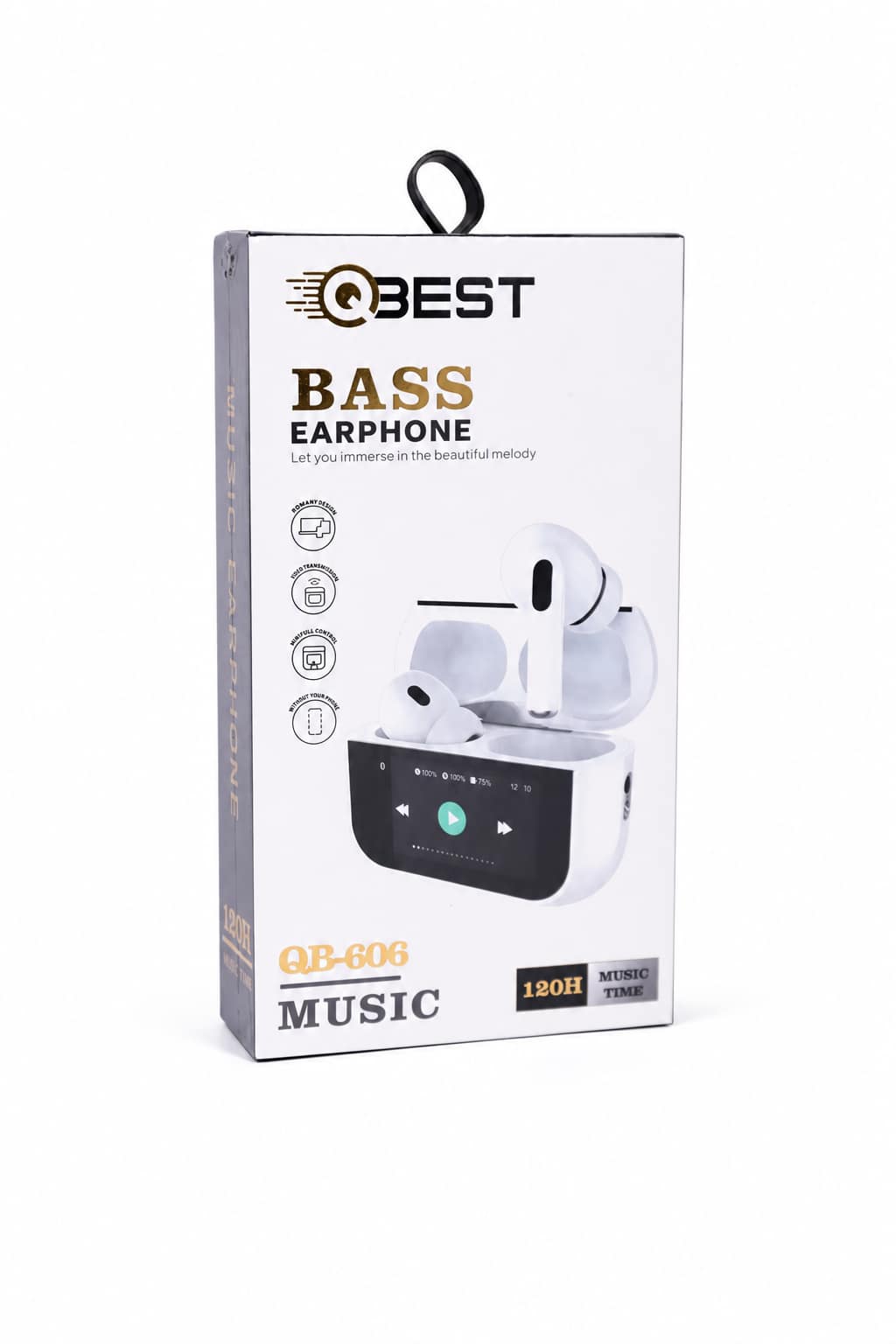 61569c75-64a1-4ff8-ae98-0634df8642d5.png سماعات بلوتوث QBest QB606 بشاشة لمس ووقت موسيقى 120H - الصورة 1