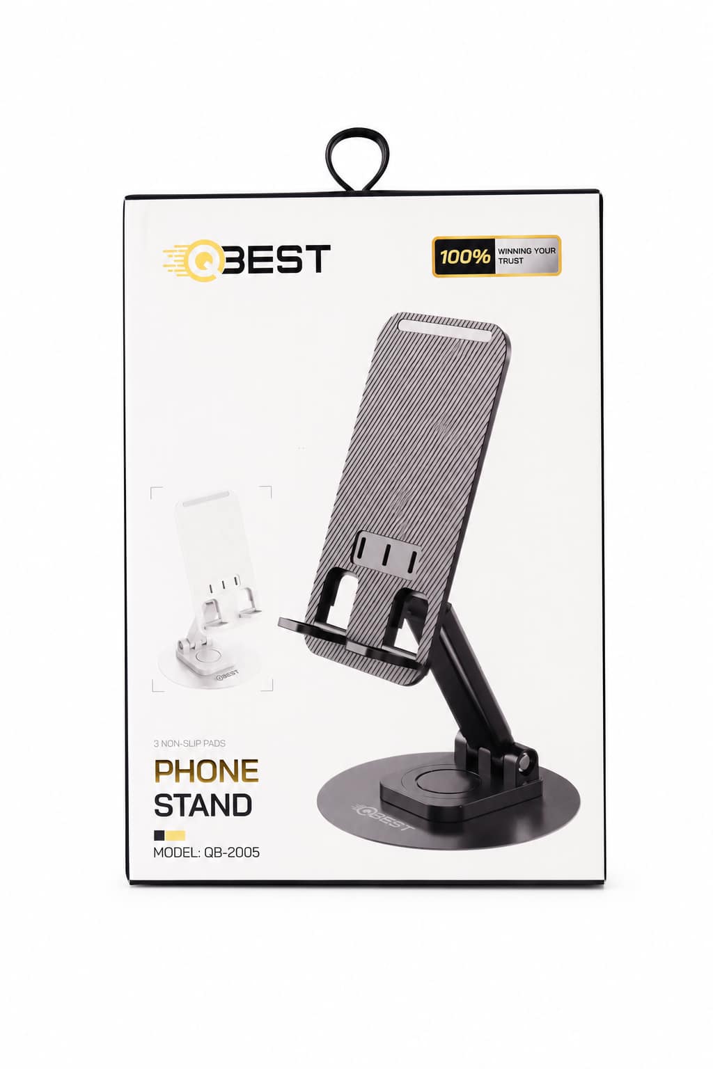 6166a484-c6e1-4290-af45-ca2682c77325.png حامل هاتف مكتبي QBest بزاوية فتح 360 درجة QB2005 - الصورة 1