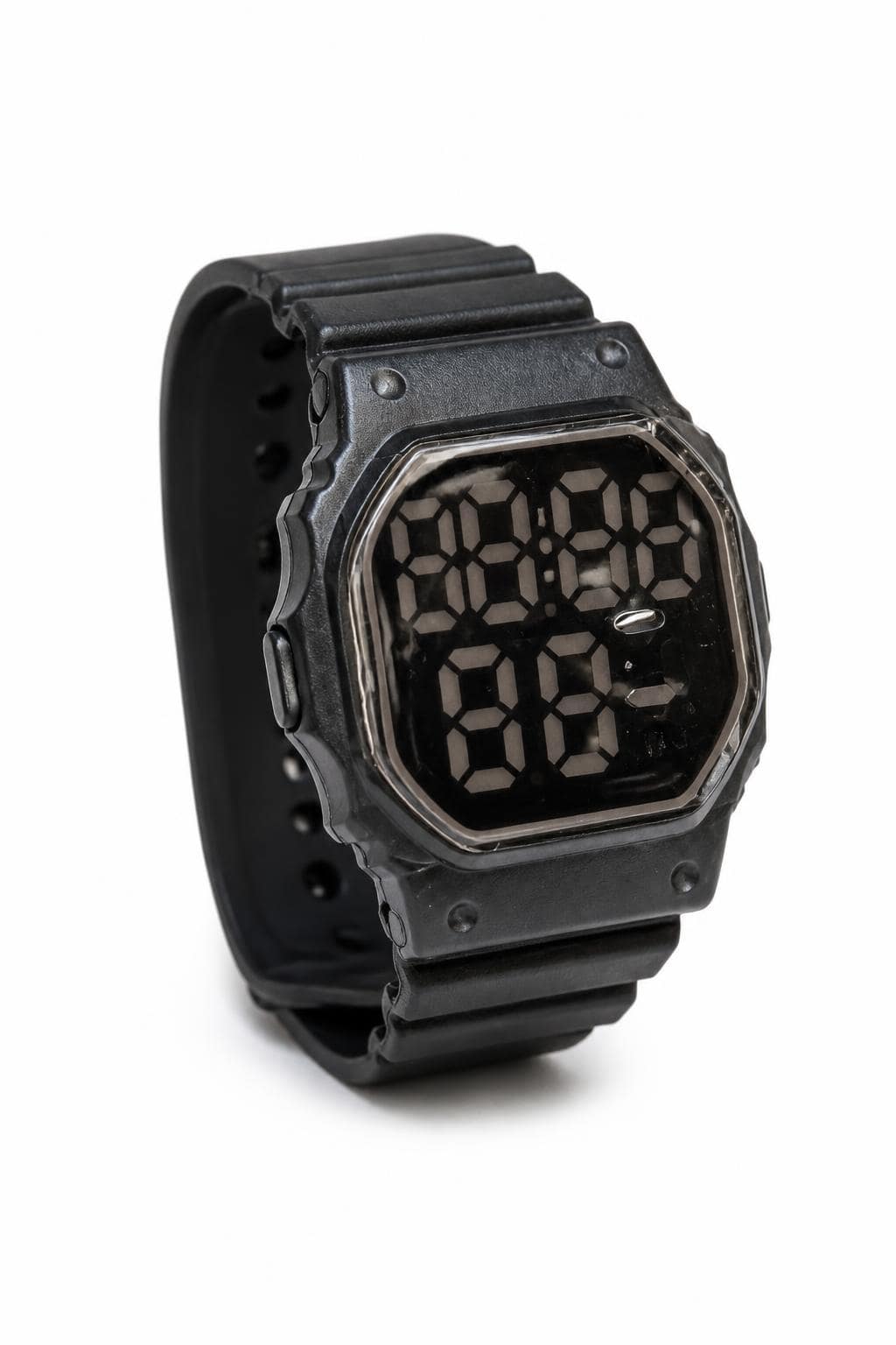 62dca4da-26ee-47bc-9f44-f66b22f16fb0.jpg ساعة أطفال رقمية بسوار سيليكون أسود - موديل 12292 - الصورة 1