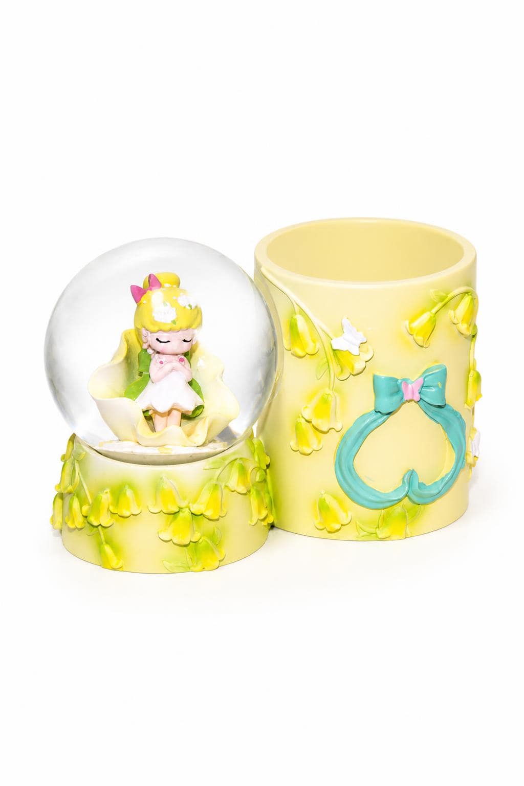 6cc99597-bd8e-43ff-82f7-7da02bb0b973.jpg كرة ثلج مضيئة مع كاسة أقلام بتصميم زهري - موديل 10316 - الصورة 1