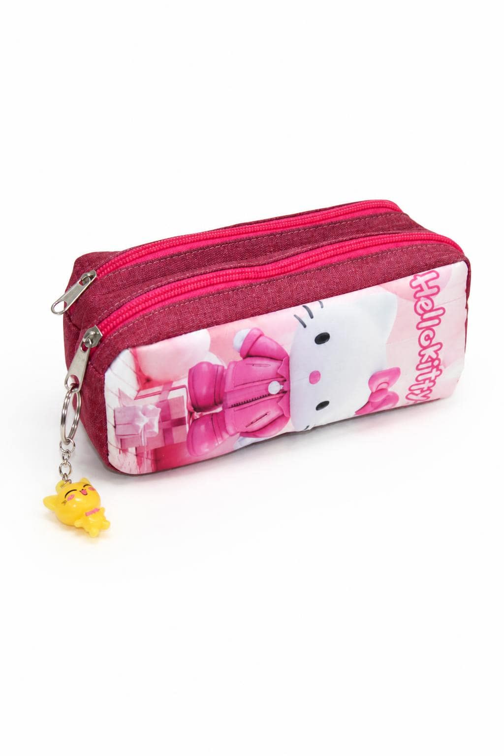6de30975-7b37-4eec-9880-bfafcbad1473.jpg مقلمة قماشية بسحابين وتصميم Hello Kitty مع علاقة - 7446862 - الصورة 1