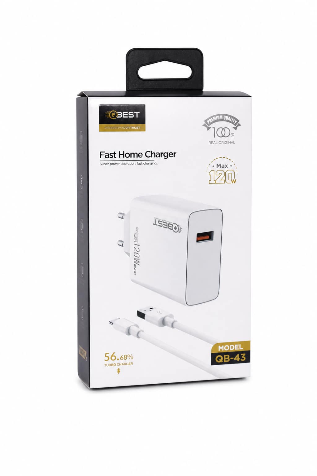 6e65f15f-317b-4b05-89ad-d7ba69eccc49.png شاحن USB QBest بقدرة 120 واط فائق السرعة QB43 - الصورة 1