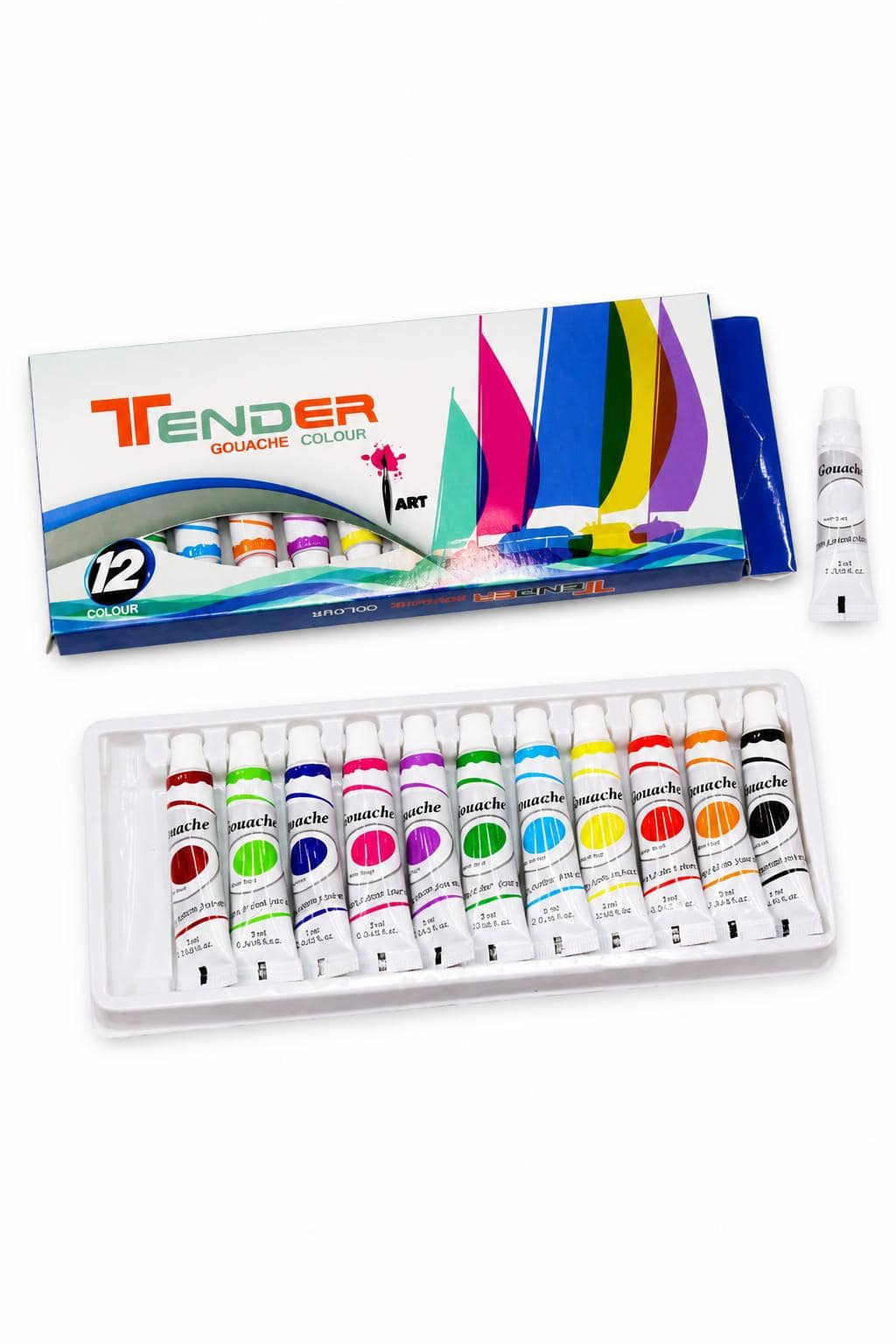 72e4054d-b787-4be7-b04e-cb5c06c1cd54.jpg علبة ألوان غواش TENDER عصارة 12 لون - موديل 4447 - الصورة 1