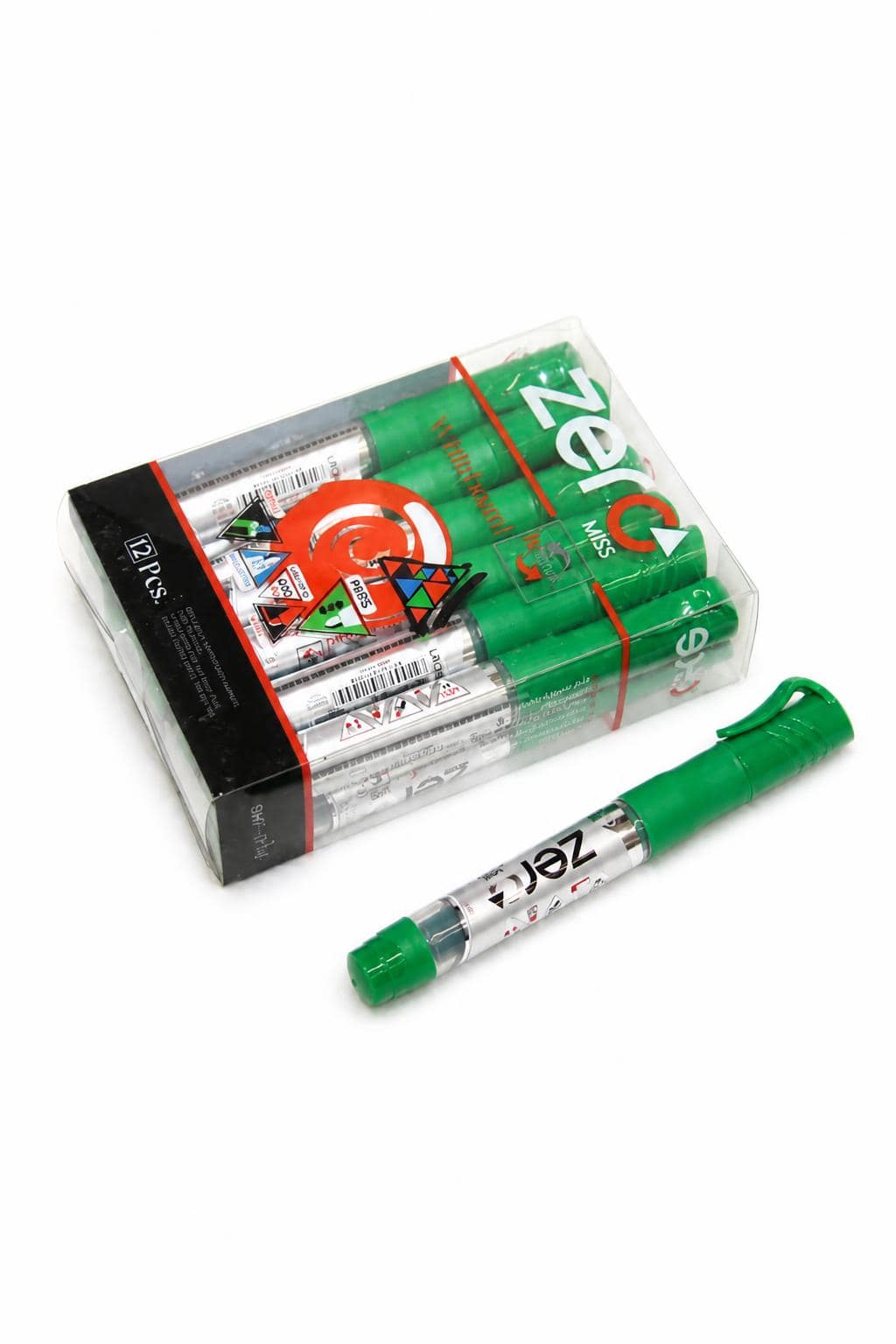 742c7cff-7ec0-4fe9-8808-91b1acce37ea.jpg أقلام وايت بورد زيرو خضراء 12 قطعة - موديل 14538 - الصورة 1
