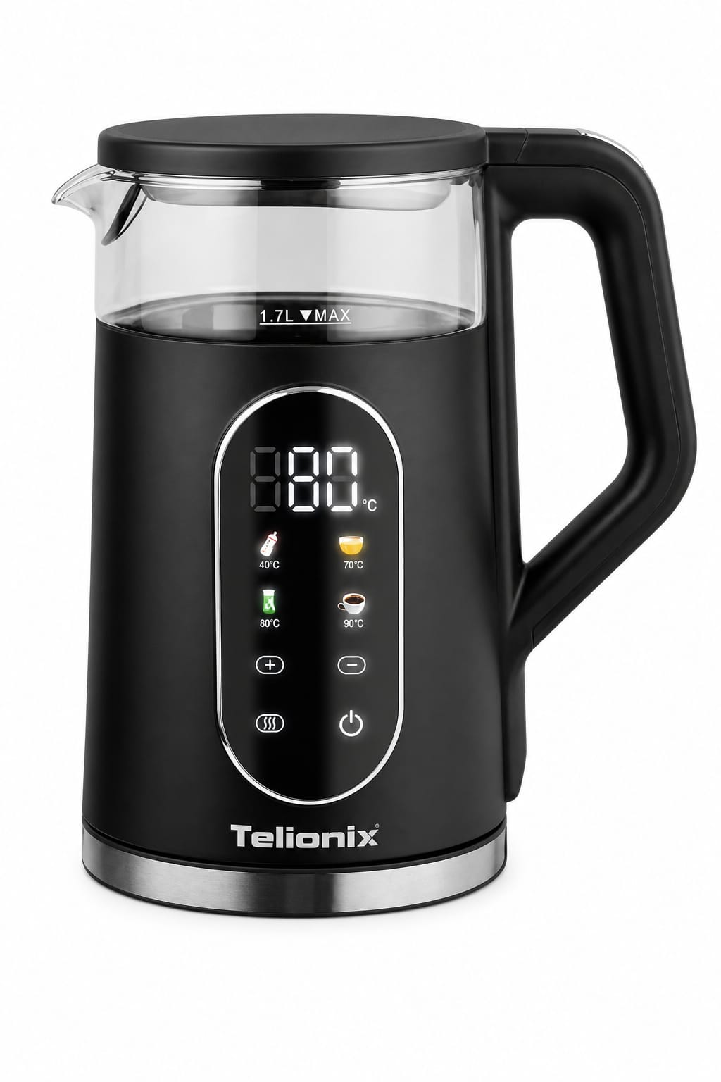 76eade67-ccdc-4943-9149-cb8efe2ec2e8.png غلاية كهربائية رقمية Telionix TEK1401 بسعة 1.7 لتر وقدرة 2200W وتحكم حرارة 13 مستوى - الصورة 1