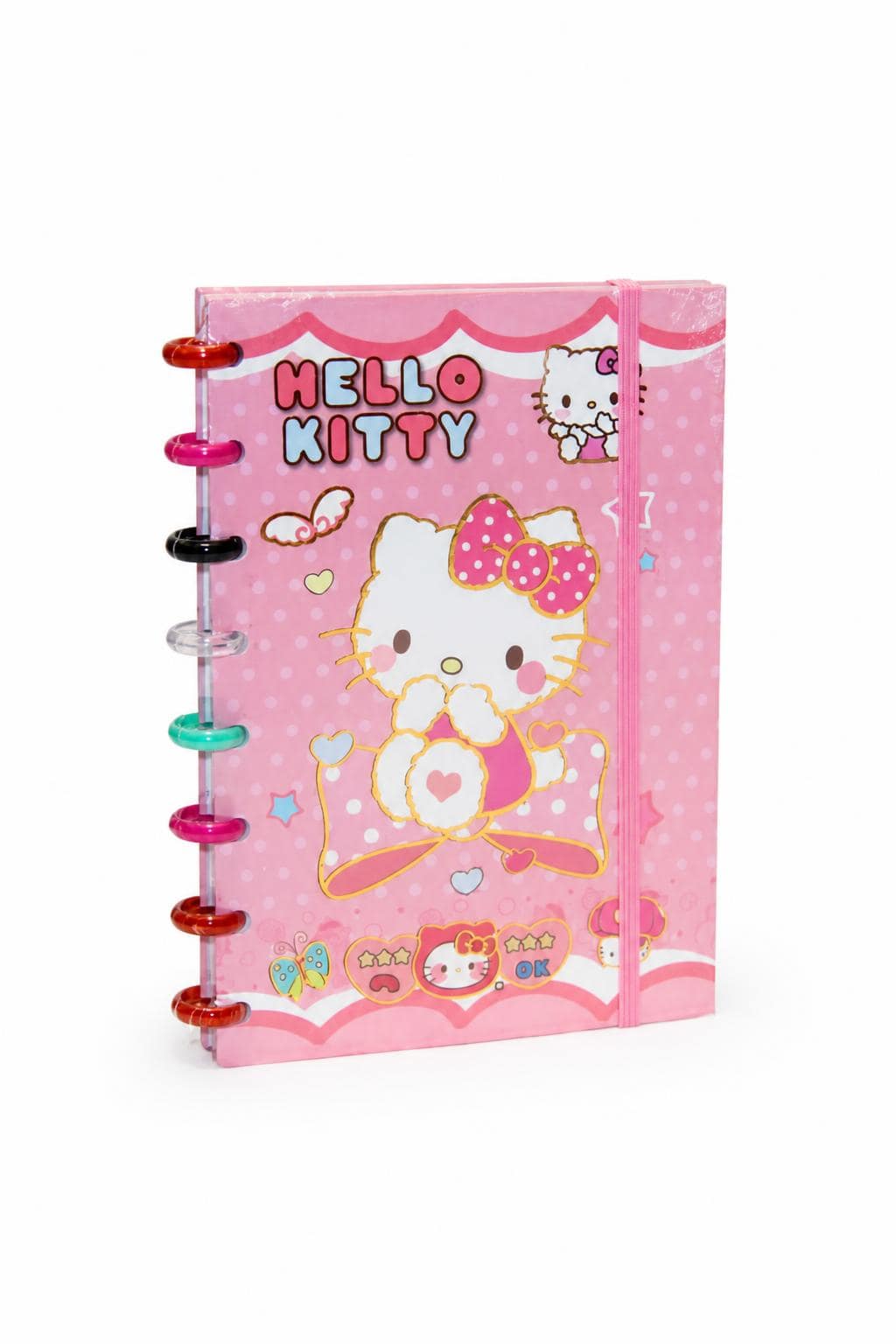 780b0cb3-81d9-454e-9e05-90d746d9c40b.jpg دفتر ذكريات Hello Kitty وردي بسلك ملون ومطاطة - 14179 - الصورة 1