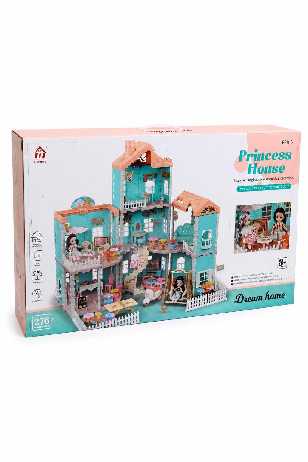 787e1728-5ac2-4758-aaeb-a3de64cbd737.jpg قصر دمى QIXI TOYS Princess House 276 قطعة - 3159587 - الصورة 1