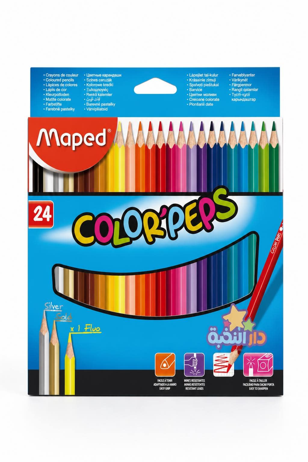 7a72a73b-f028-4880-bfde-c6d3445d7088.jpg علبة ألوان خشبية Maped Color'Peps 24 لون طويل - موديل 1400 - الصورة 1