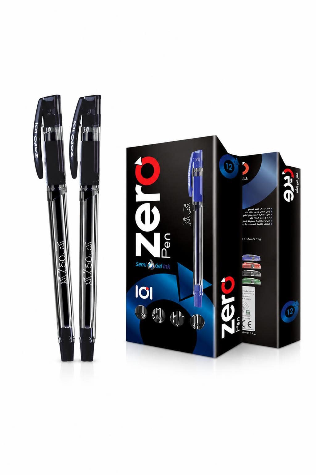 7c4045b0-0213-493e-87b2-ebf307528503.jpg قلم Zero Semi Gel Ink أسود بقبضة مطاطية - موديل 1279 - الصورة 1