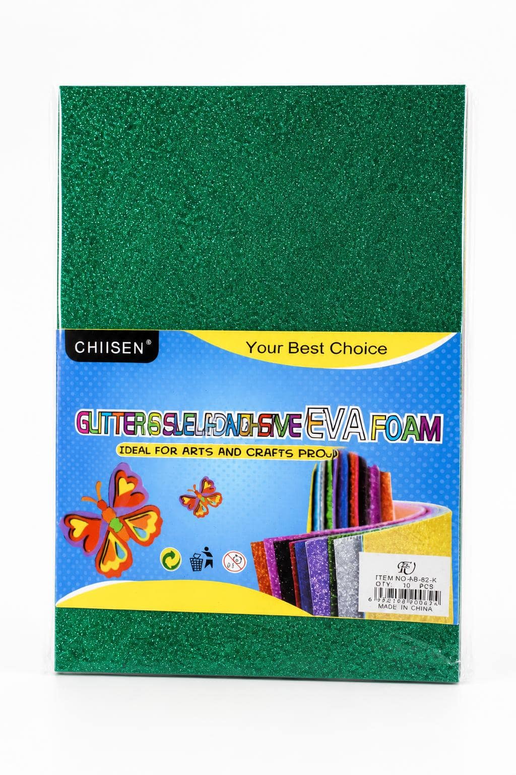 7c808f69-159c-48cf-bb4b-0b87aef75eca.jpg ورق إيفا لاصق CHIISEN A4 بلمعة خضراء - موديل 4163 - الصورة 1